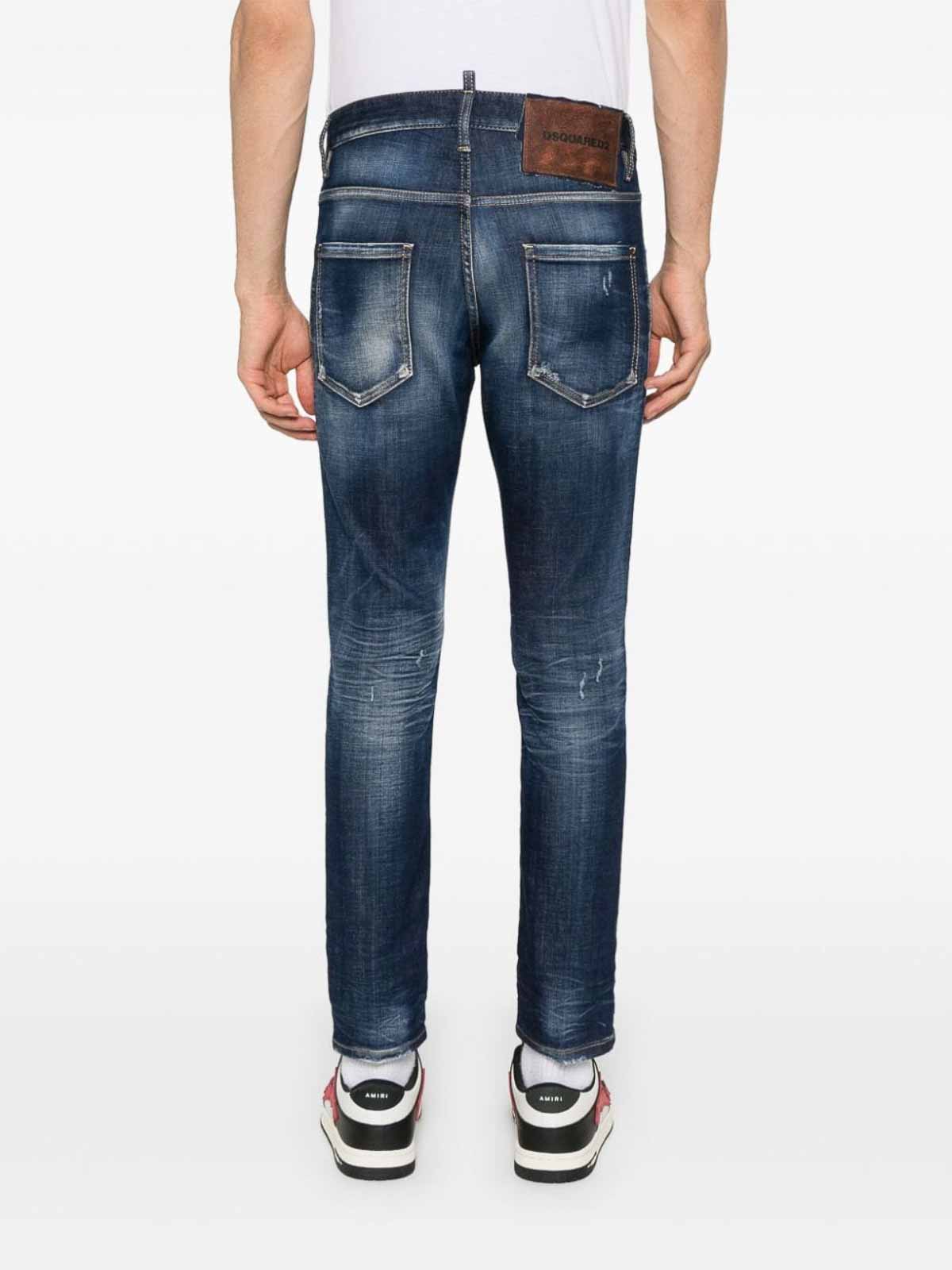 Shop Dsquared2 Straight Leg Jeans In Lavado Oscuro