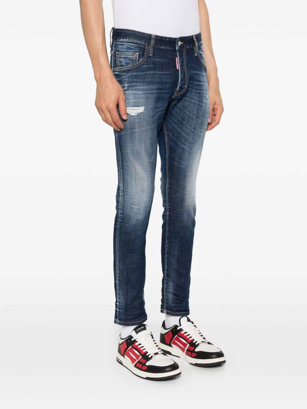 Shop Dsquared2 Straight Leg Jeans In Lavado Oscuro