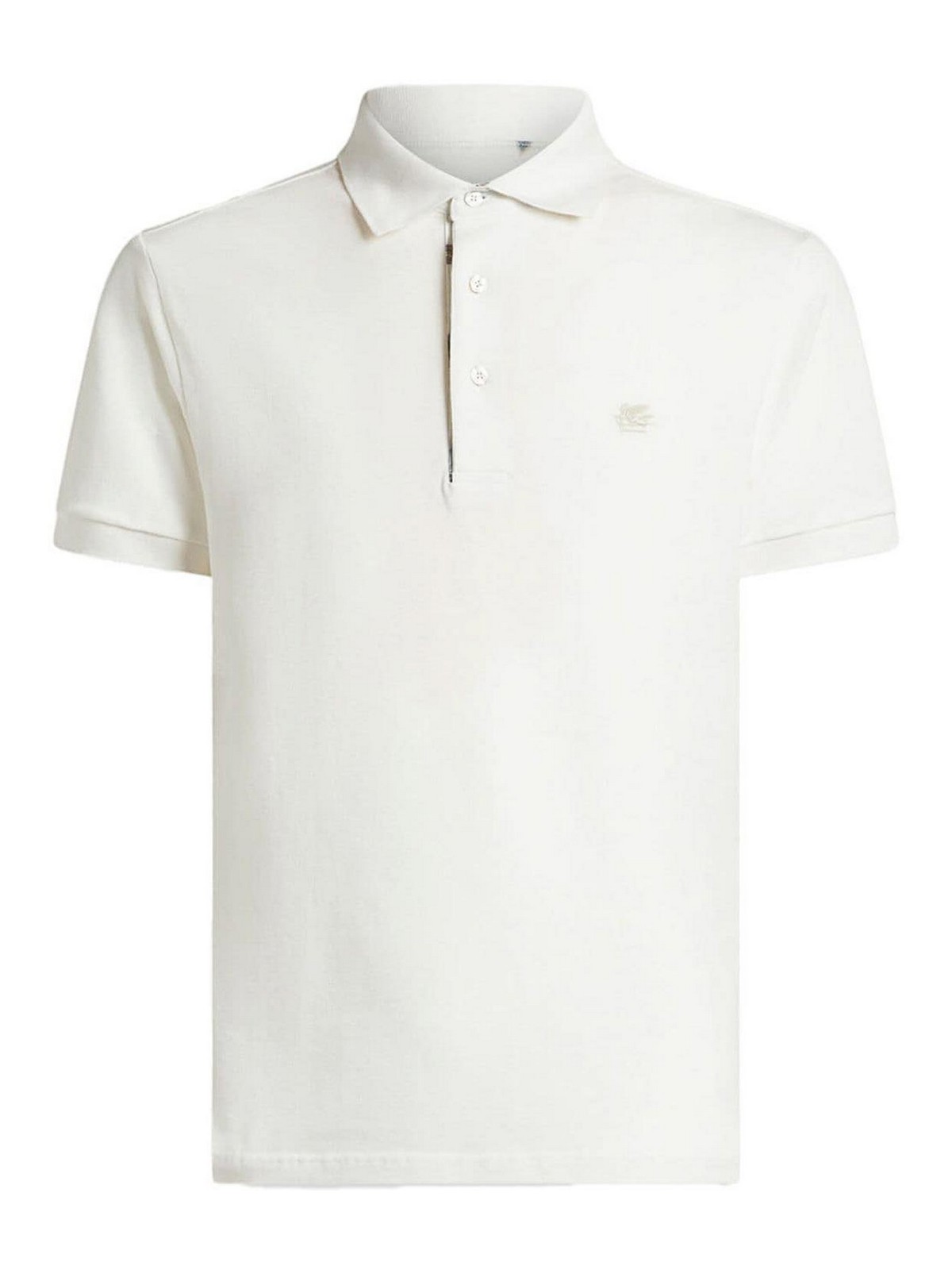 Shop Etro Cotton Polo In Blanco