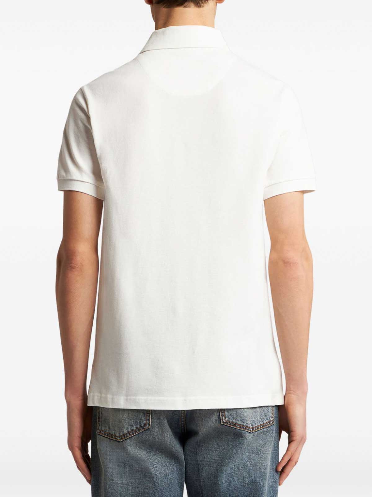 Shop Etro Cotton Polo In Blanco