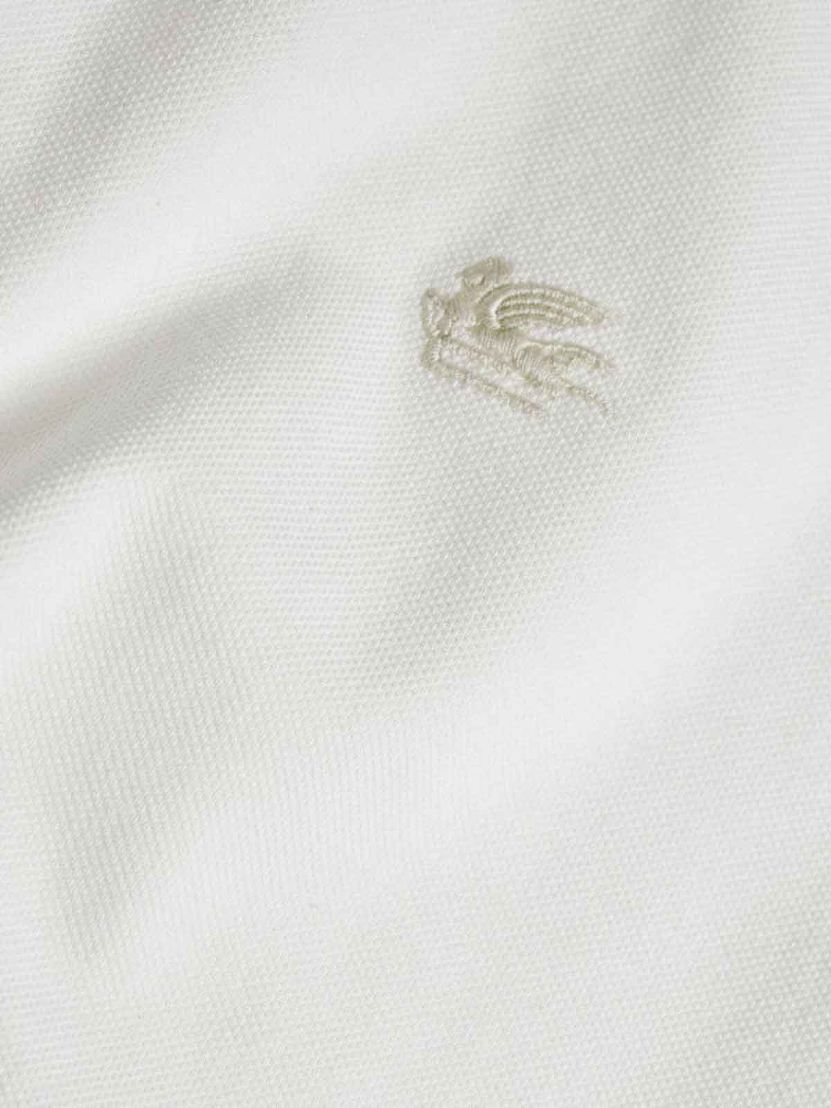 Shop Etro Cotton Polo In Blanco