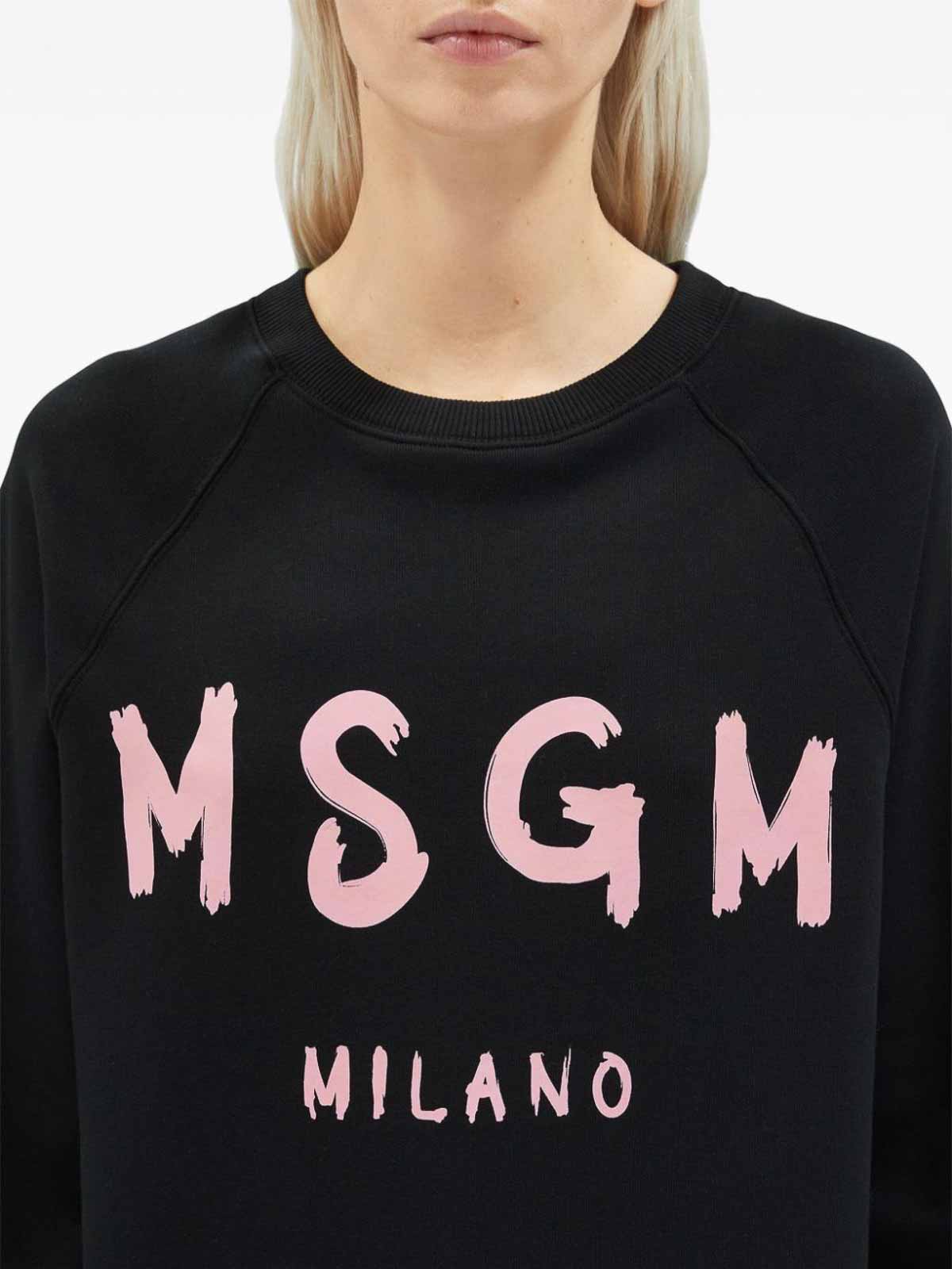 M.S.G.M. Logo sweatshirt Black Women 3741MDM51324779999