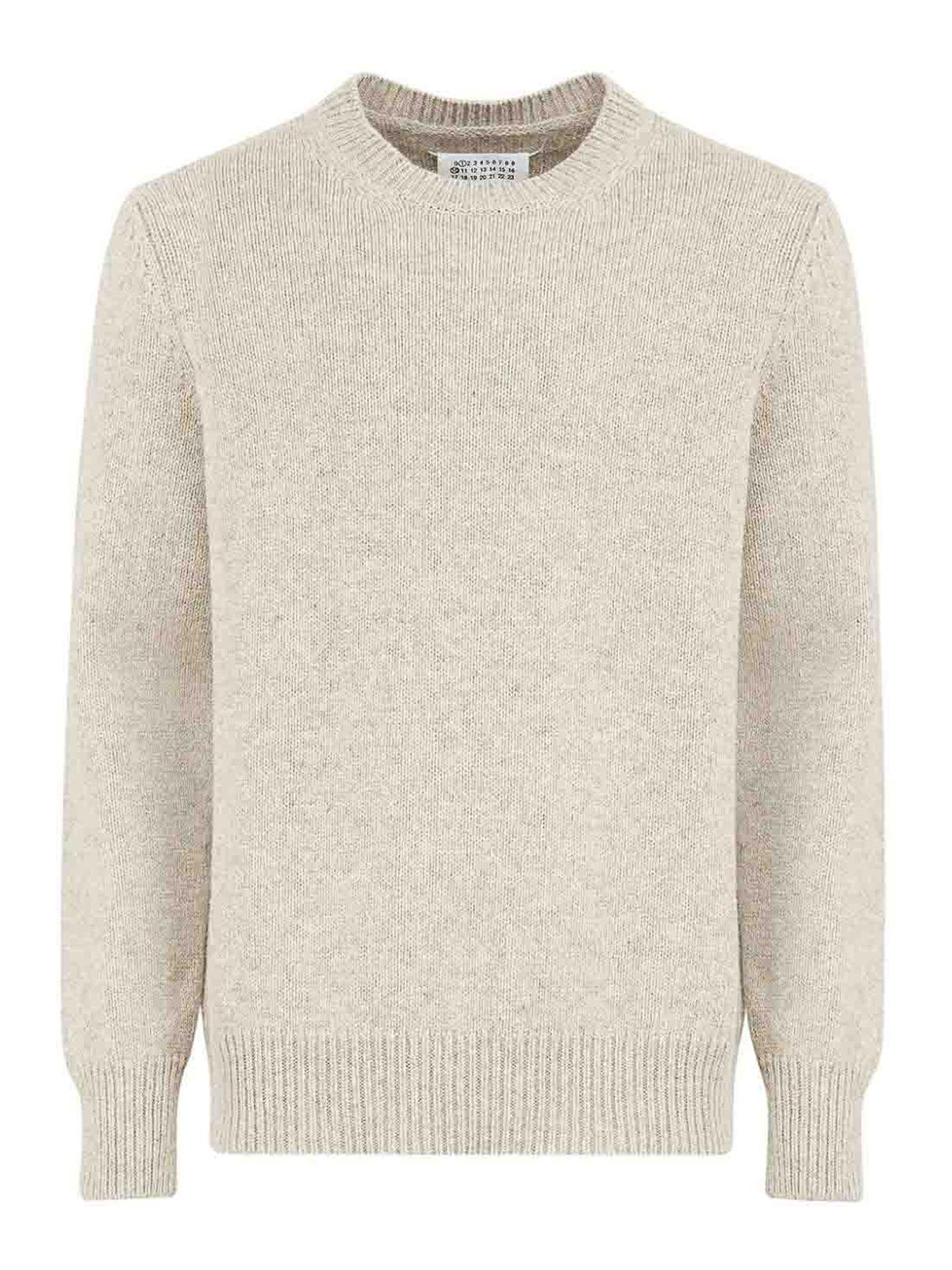 Maison Margiela Knitted Pullover In Beis