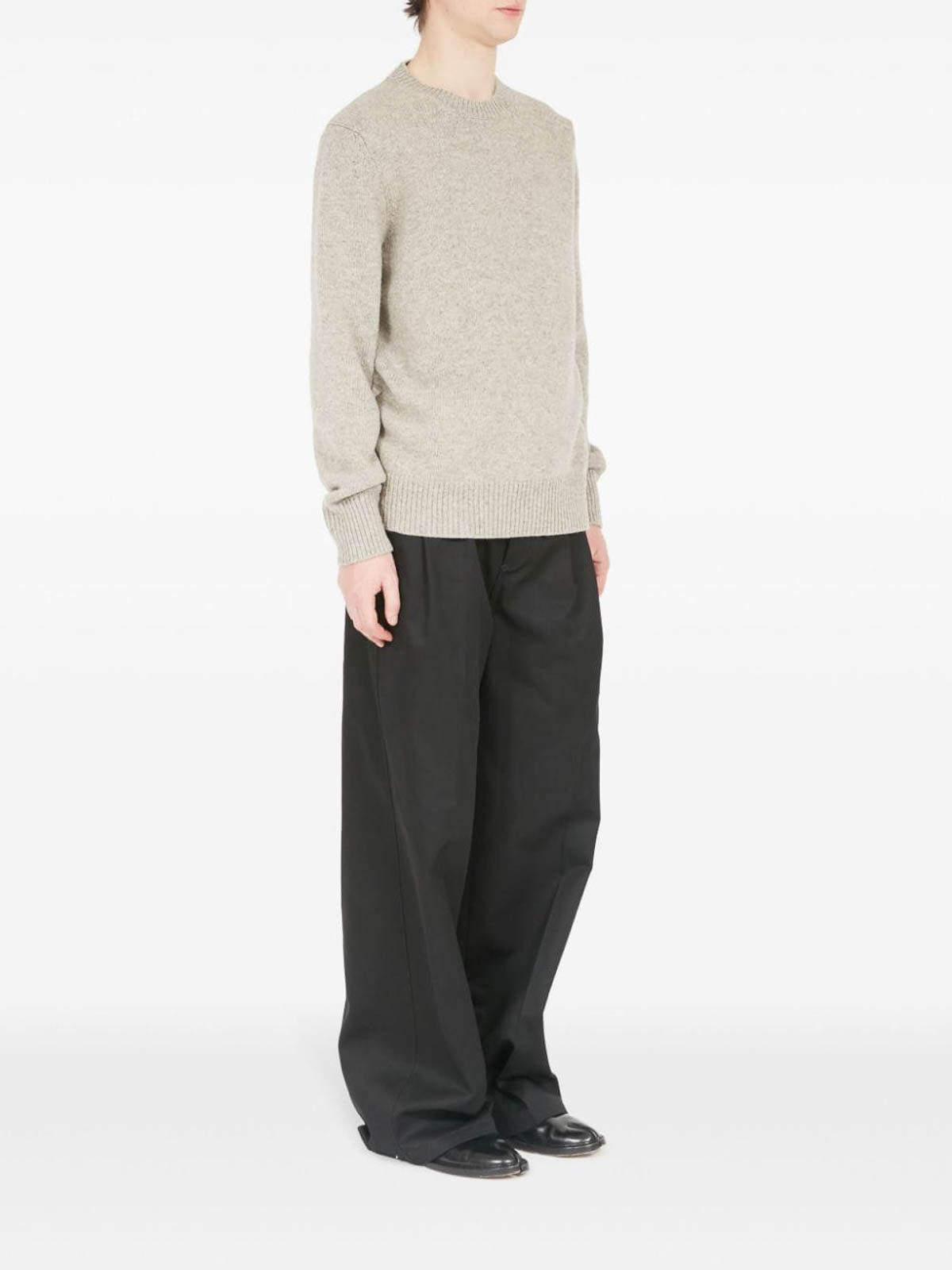 Shop Maison Margiela Knitted Pullover In Beis