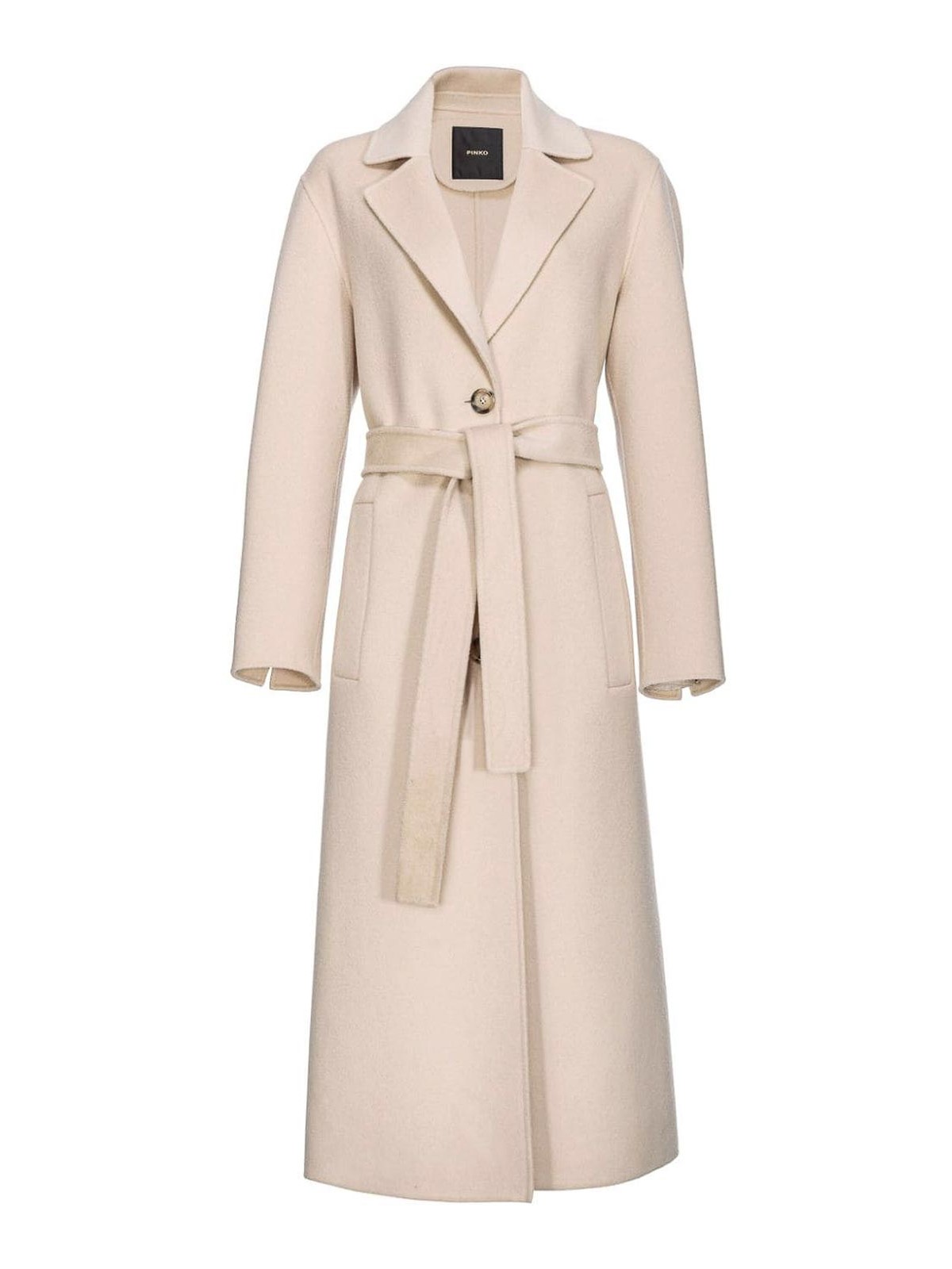 Shop Pinko Wool Coat In Beis