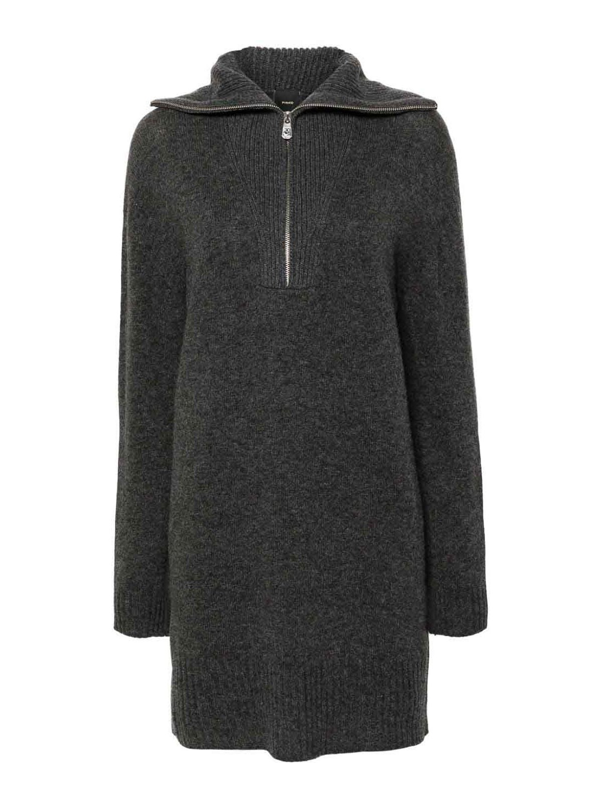 PINKO DARK GREY WOOL-CASHMERE COAT 