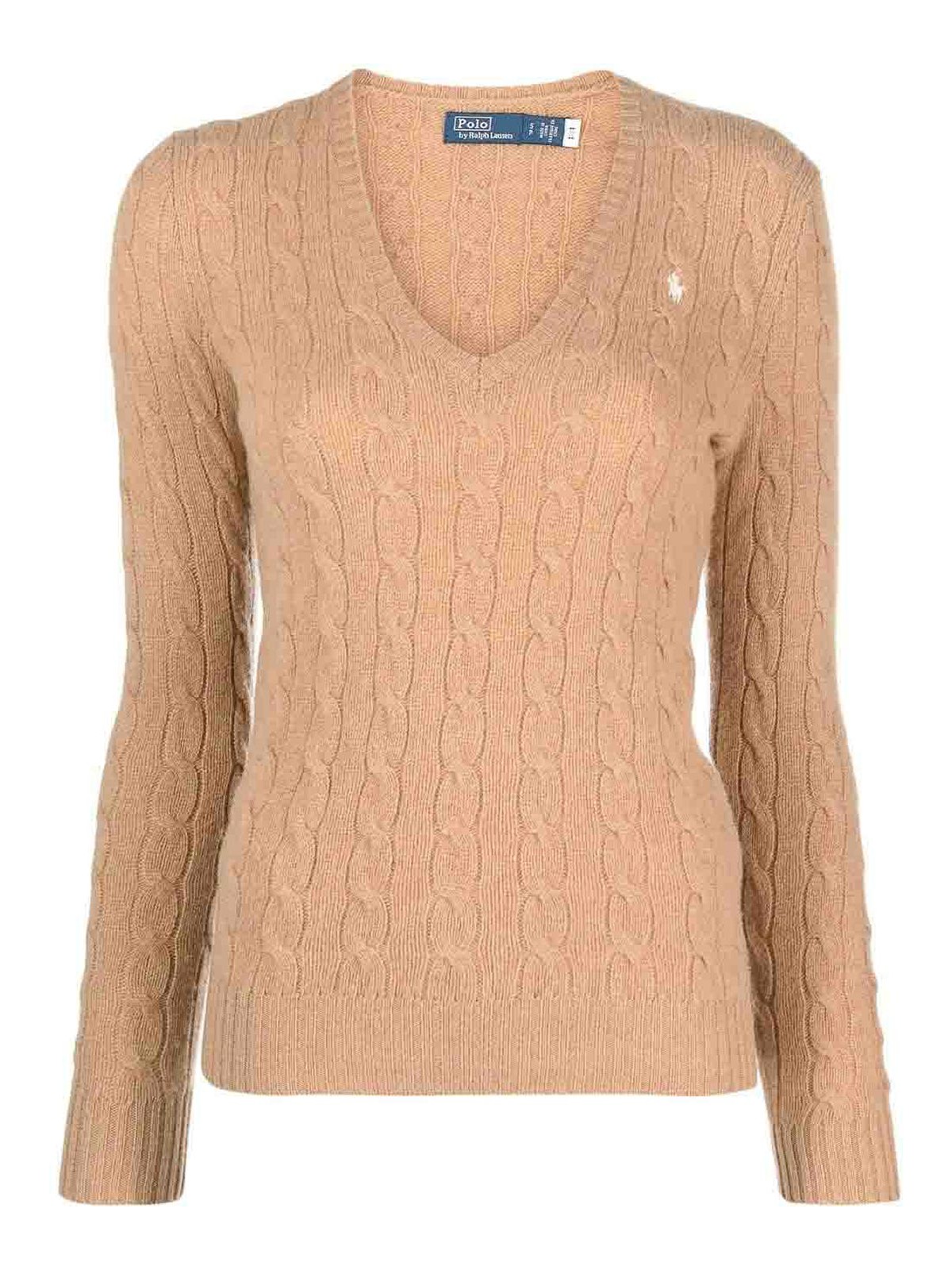 Shop Polo Ralph Lauren Knitted Pullover In Camel