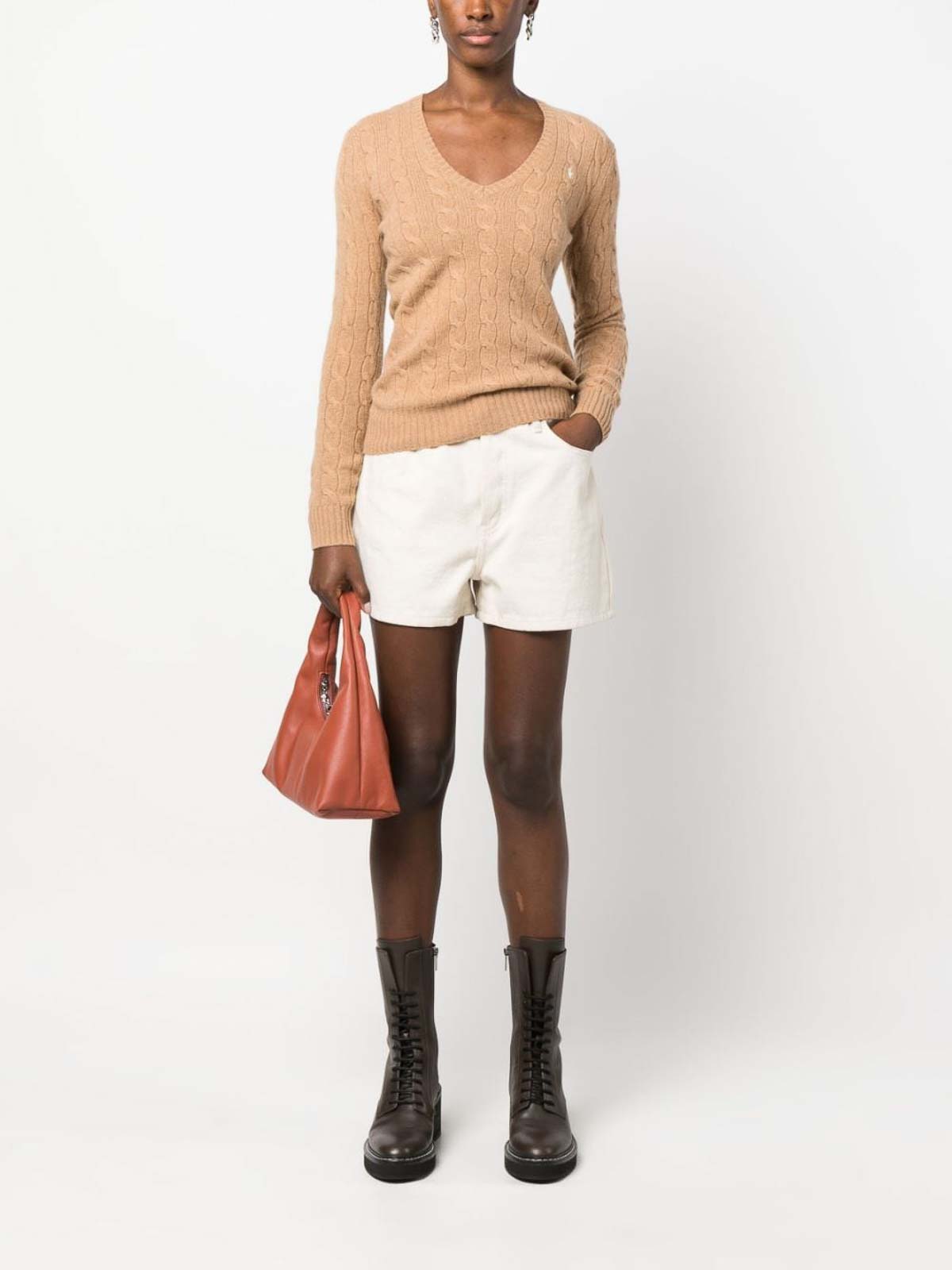 Shop Polo Ralph Lauren Knitted Pullover In Camel