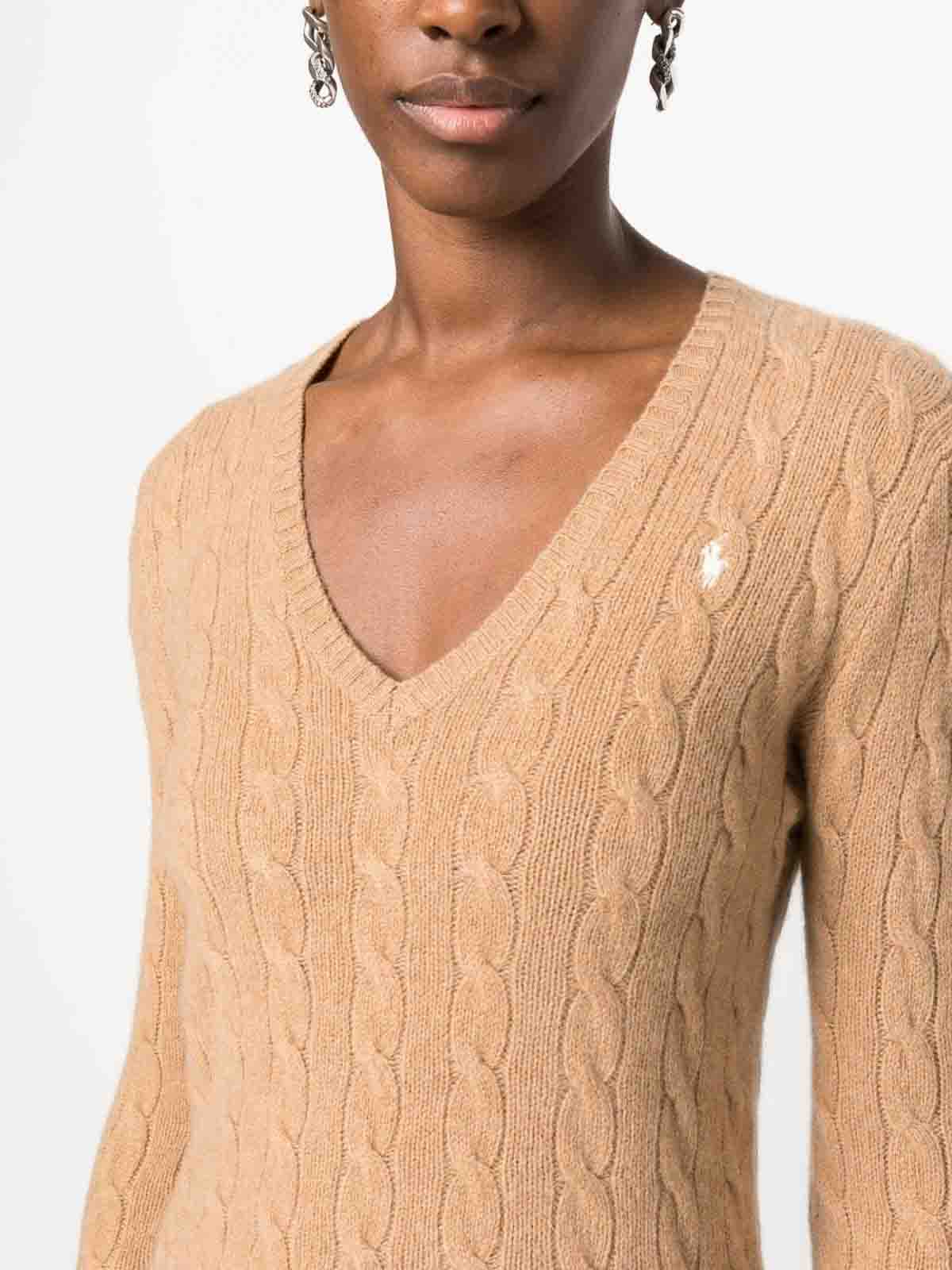 Shop Polo Ralph Lauren Knitted Pullover In Camel