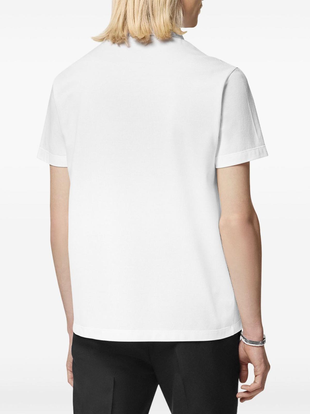 Shop Versace Cotton Polo In Blanco