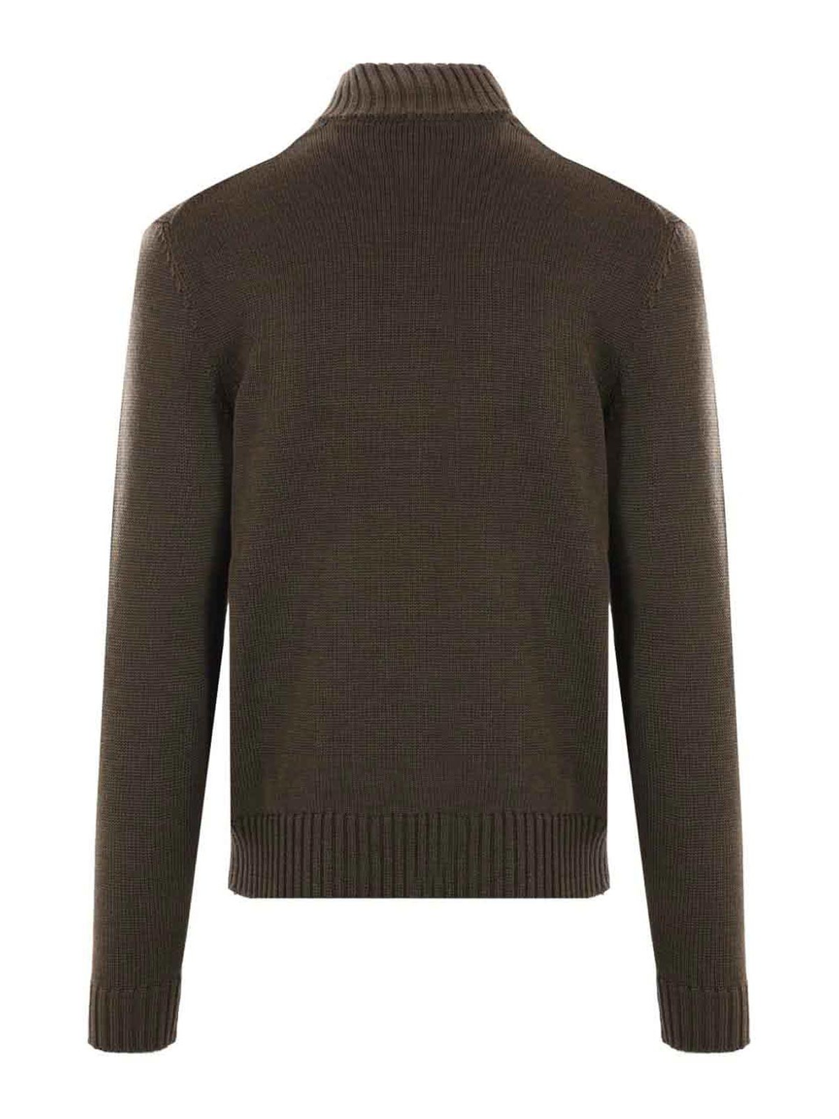 Shop Zanone Knitted Pullover In Marrón