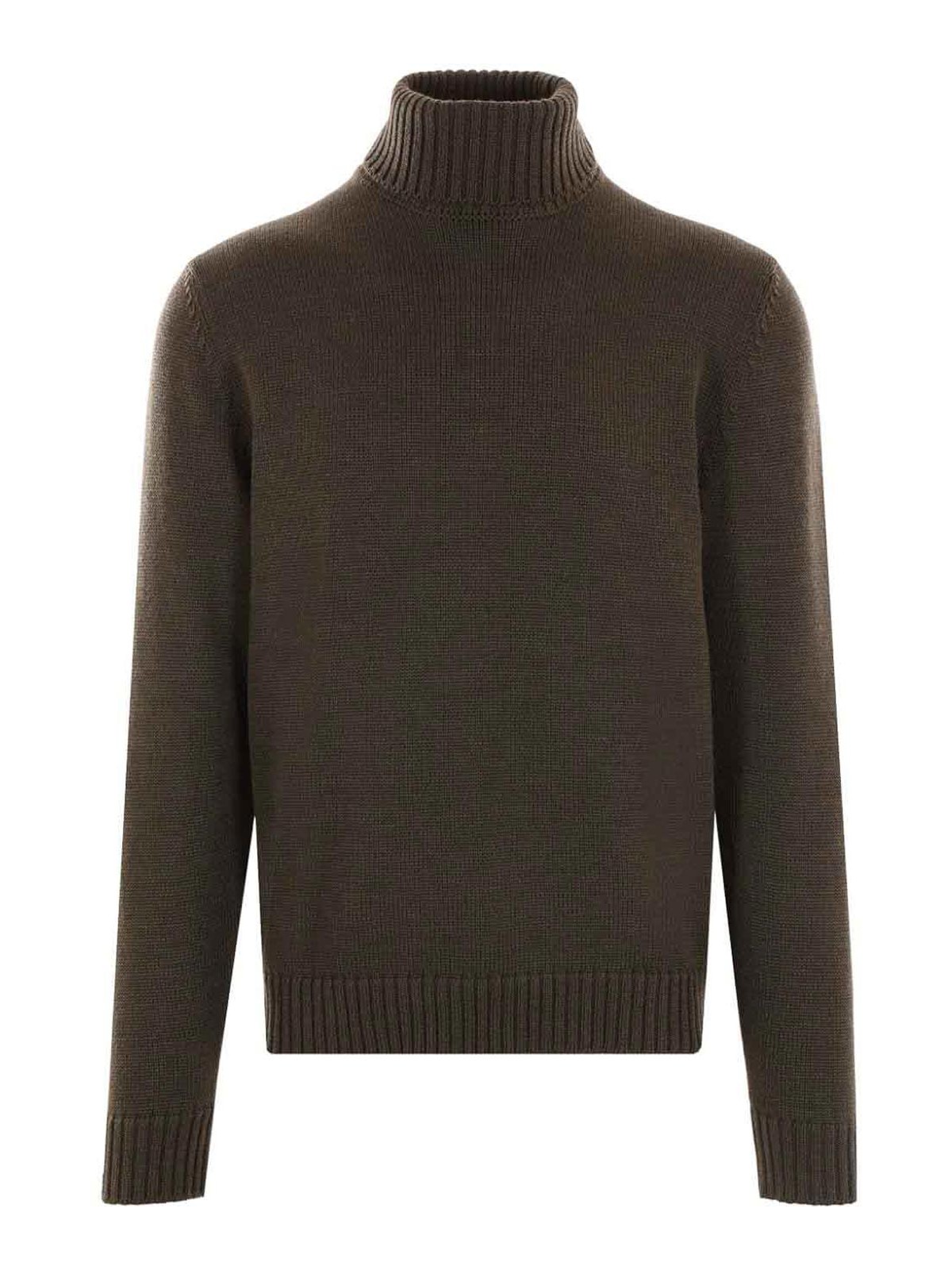 Shop Zanone Knitted Pullover In Marrón