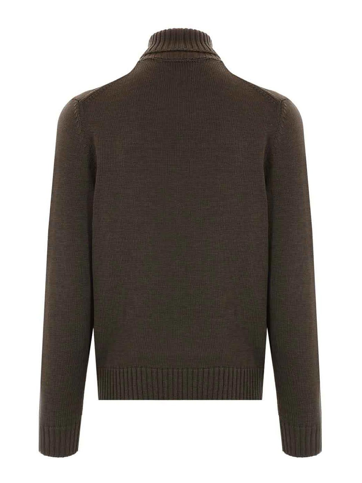 Shop Zanone Knitted Pullover In Marrón