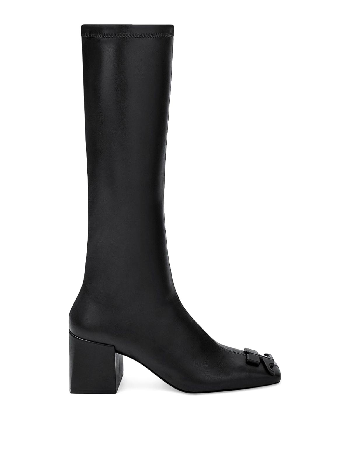 Shop Courrèges Leather High Boots In Negro