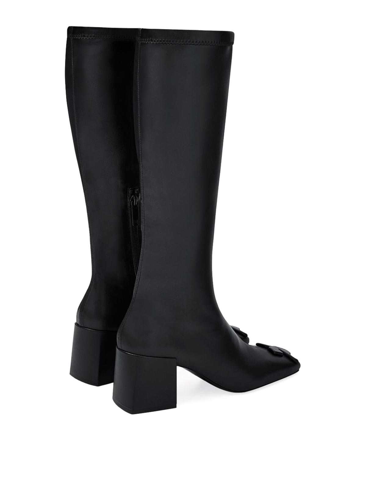 Shop Courrèges Leather High Boots In Negro