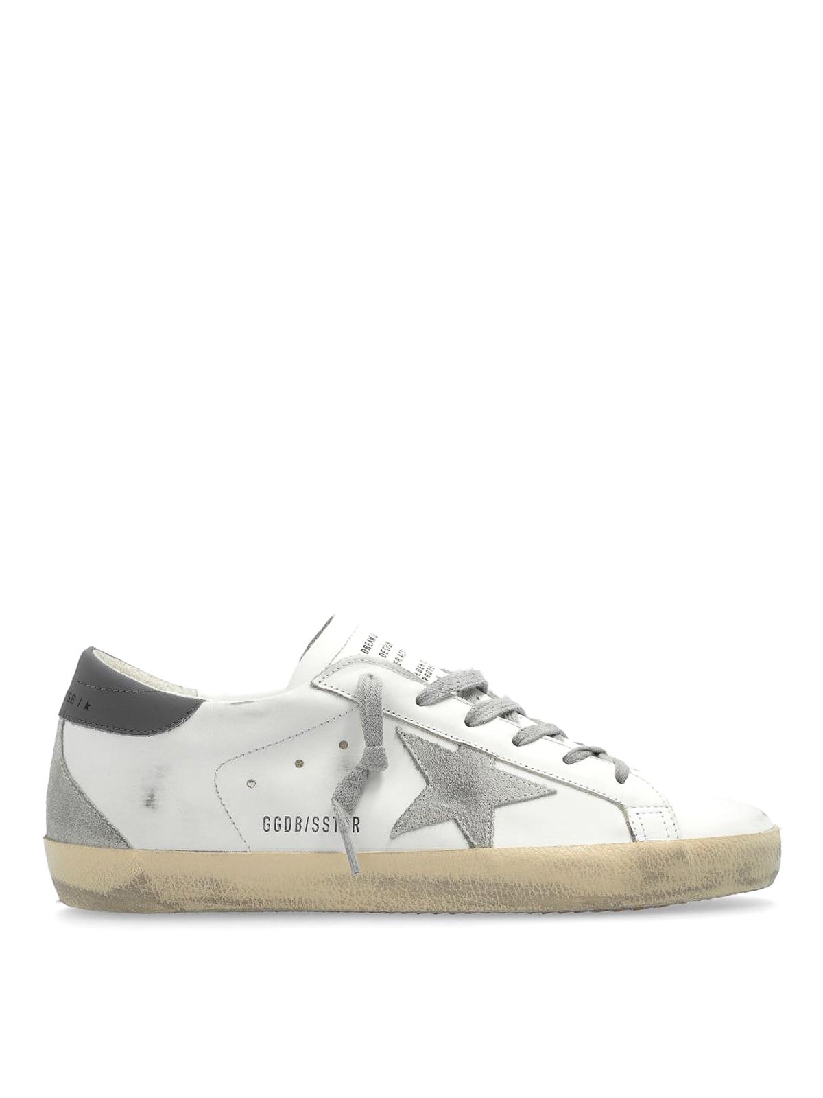 Shop Golden Goose Leather Sneakers In Gris