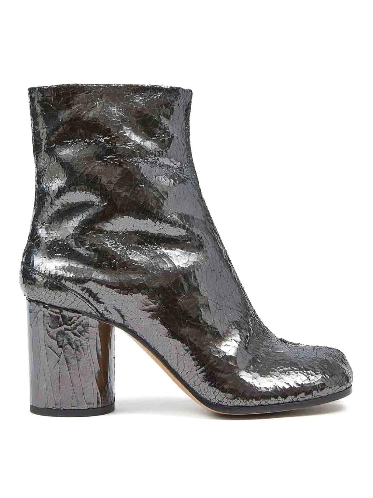 Shop Maison Margiela Leather Boots In Gris Oscuro