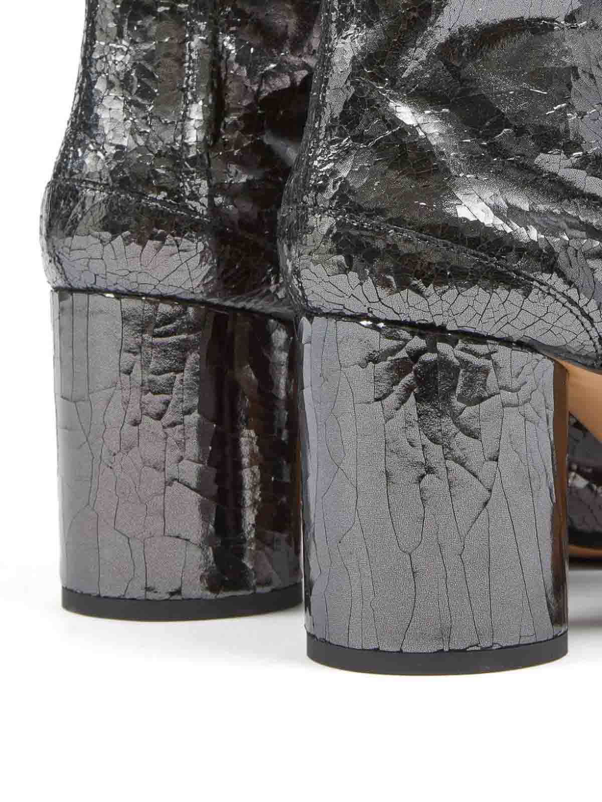 Shop Maison Margiela Leather Boots In Gris Oscuro