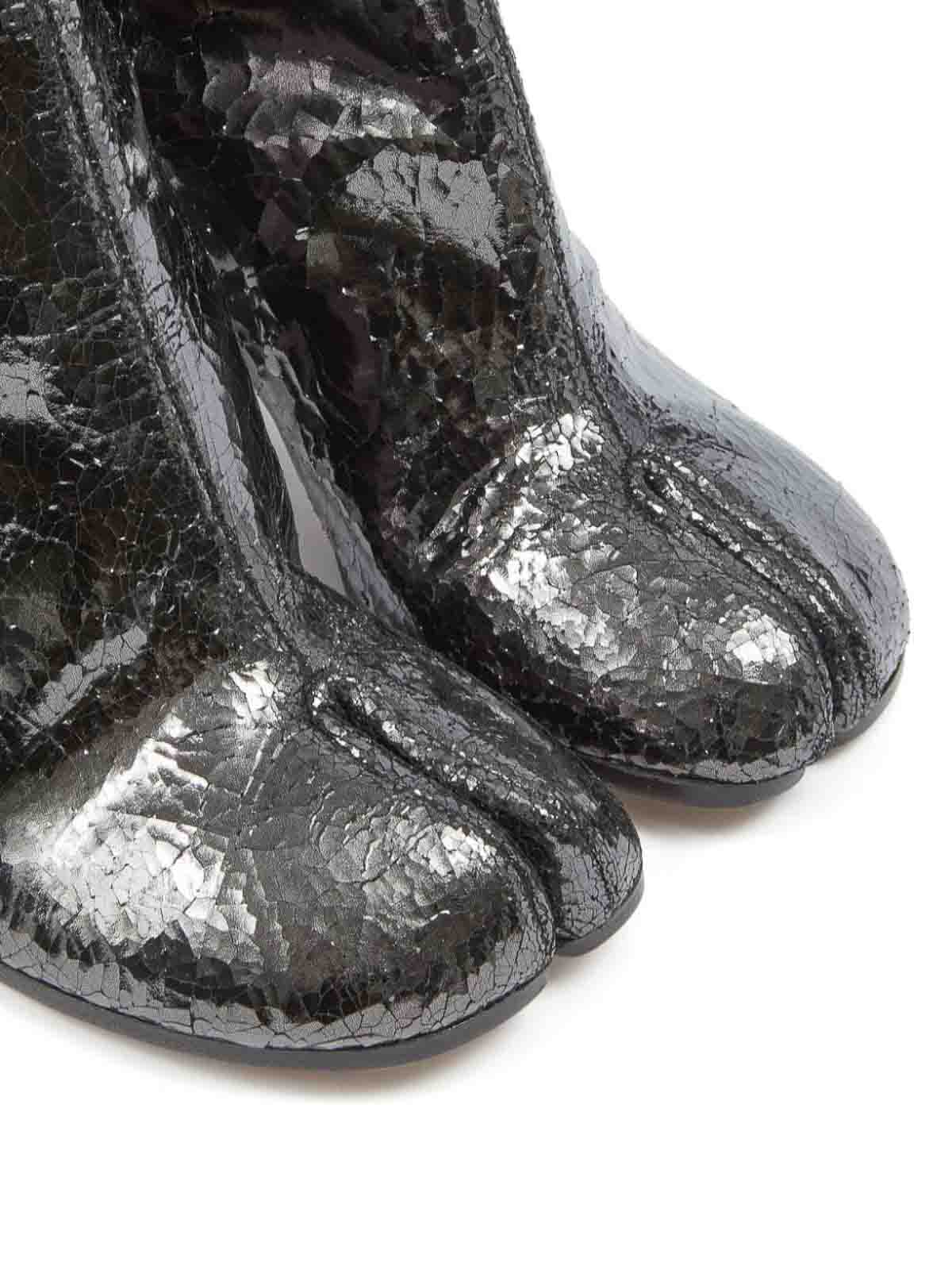 Shop Maison Margiela Leather Boots In Gris Oscuro