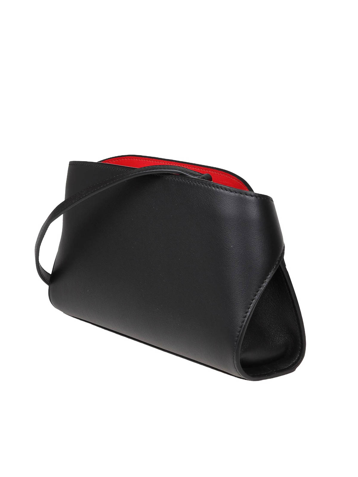 Shop Ferragamo Hug Clutch Bag In Black Leather