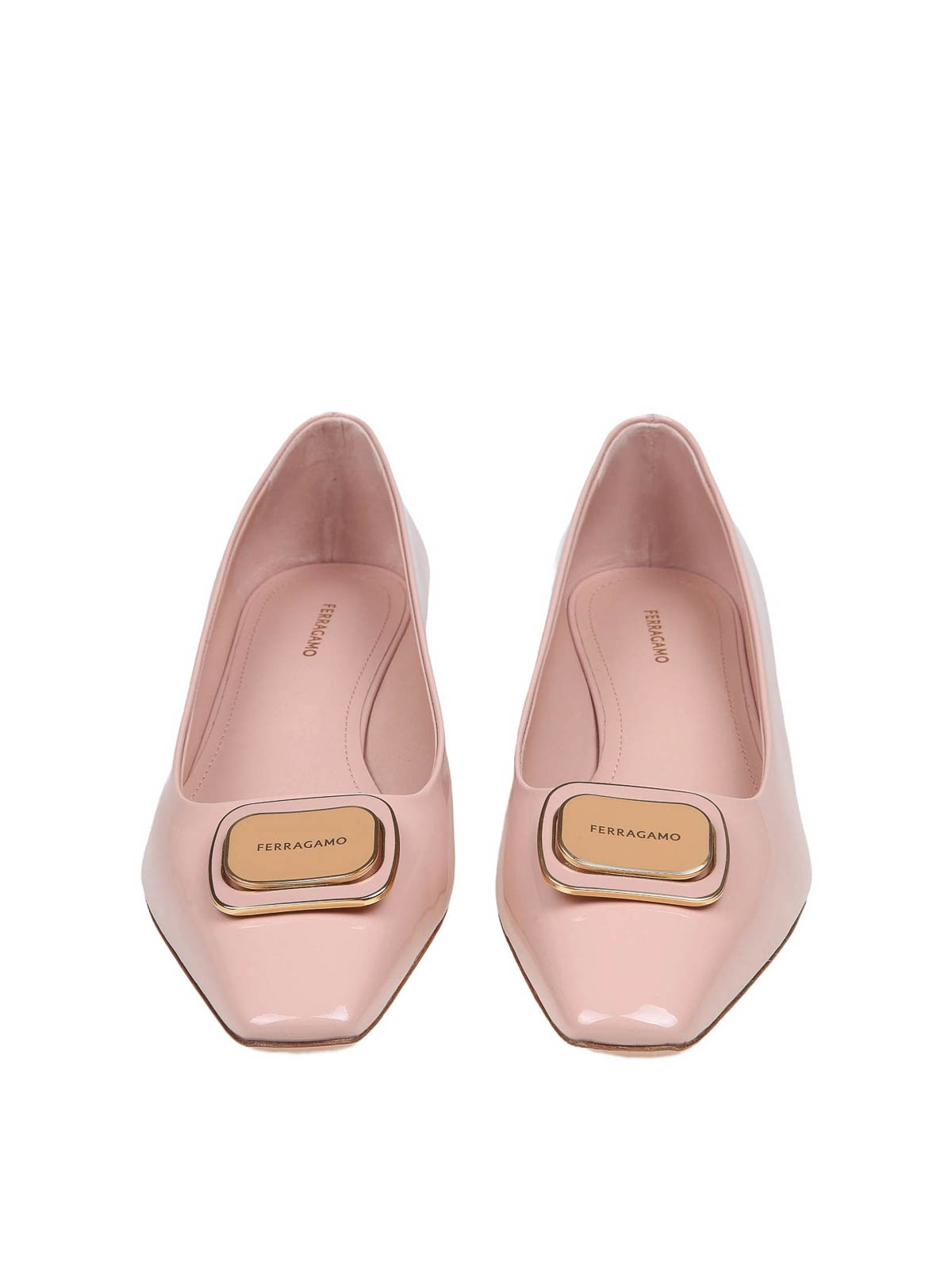 Shop Ferragamo Venera Ballerina In Pink Patent Leather