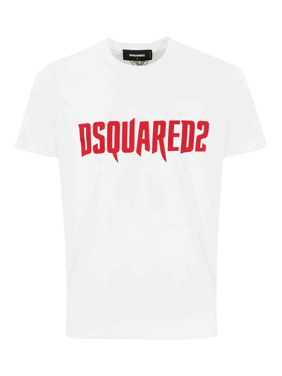 Shop Dsquared2 T-shirt With Horror Red Logo Print In Cotton In White