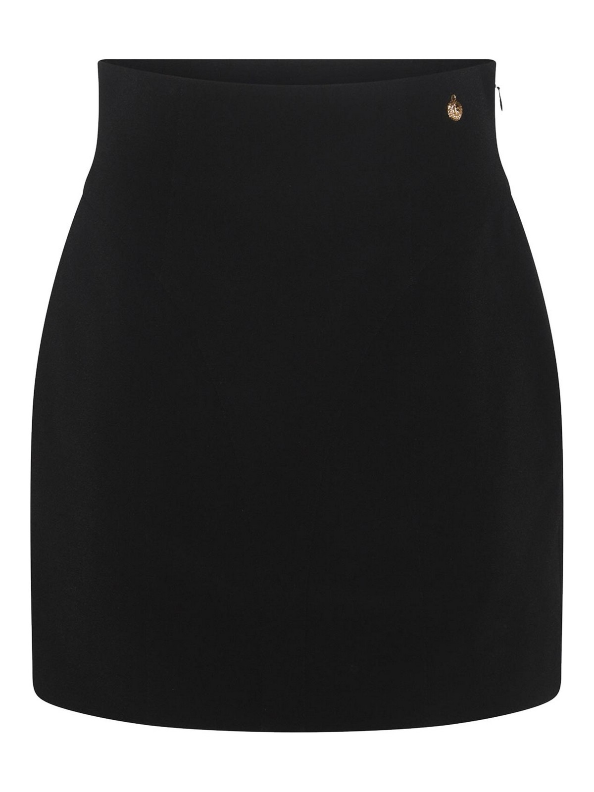 Shop Balmain Black Viscose Skirt In Negro