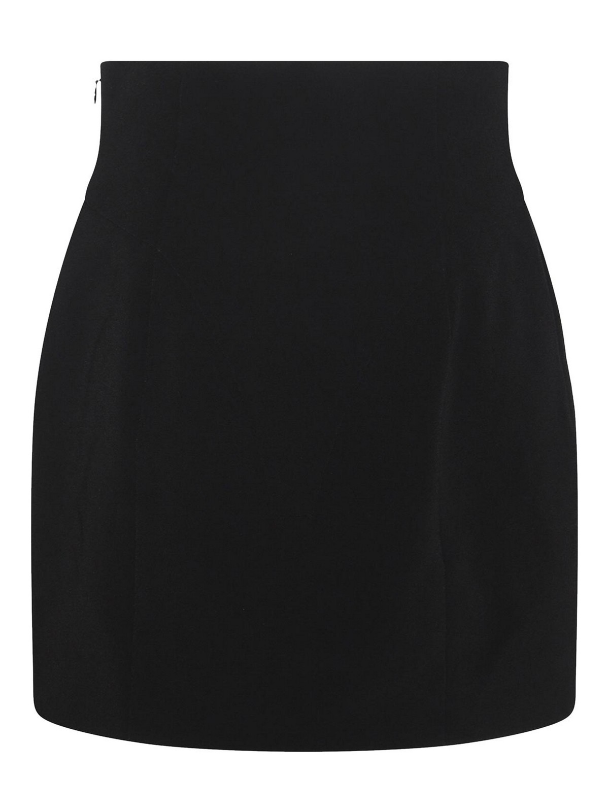 Shop Balmain Black Viscose Skirt In Negro