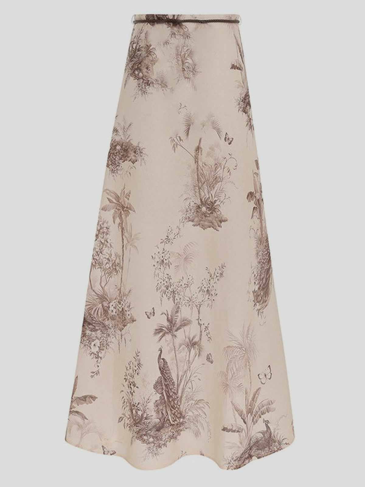 Shop Zimmermann Linen Skirt In Light Beige