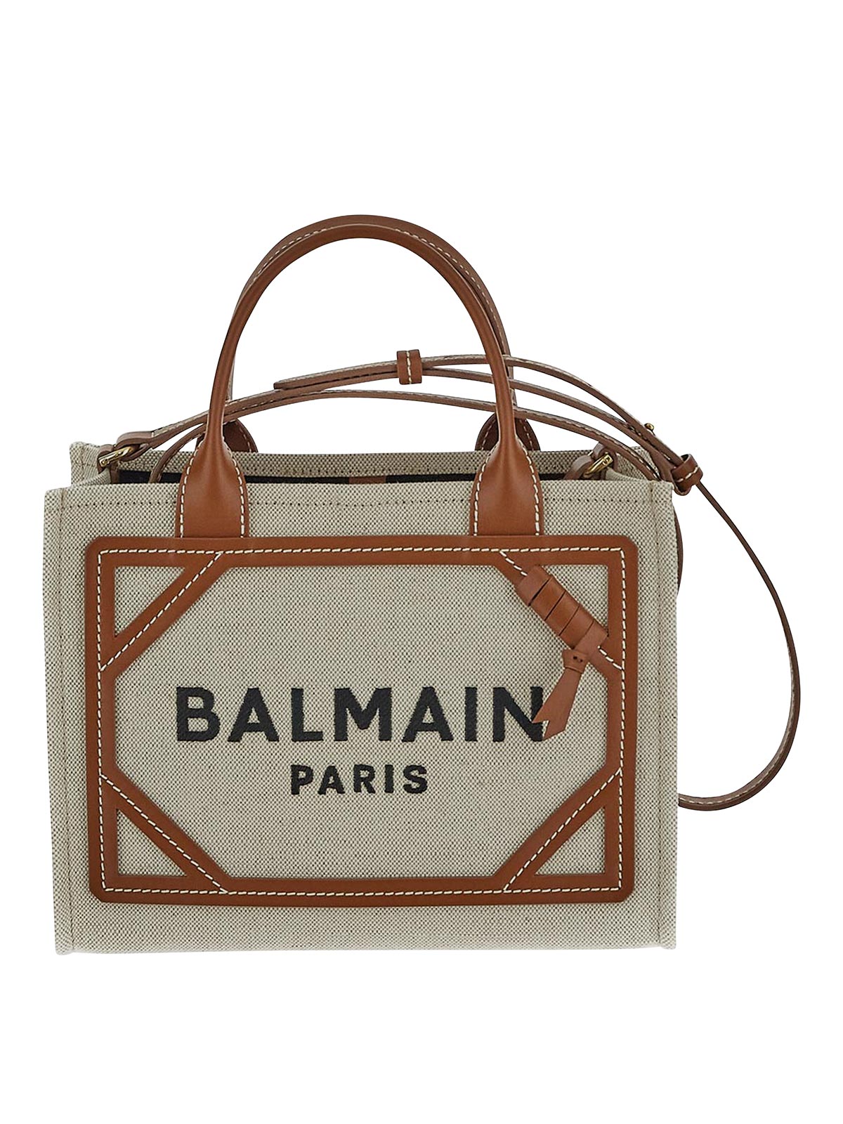 Shop Balmain Logo Bag In Brown