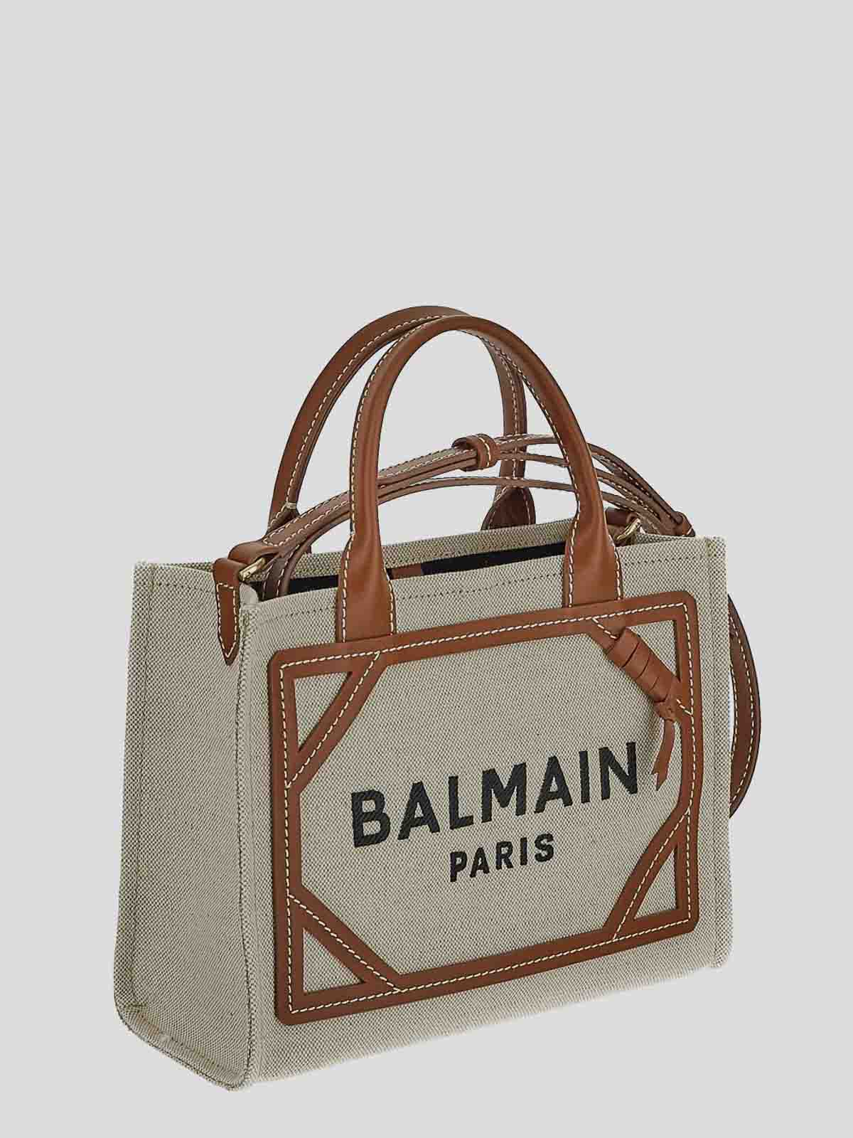 Shop Balmain Logo Bag In Brown