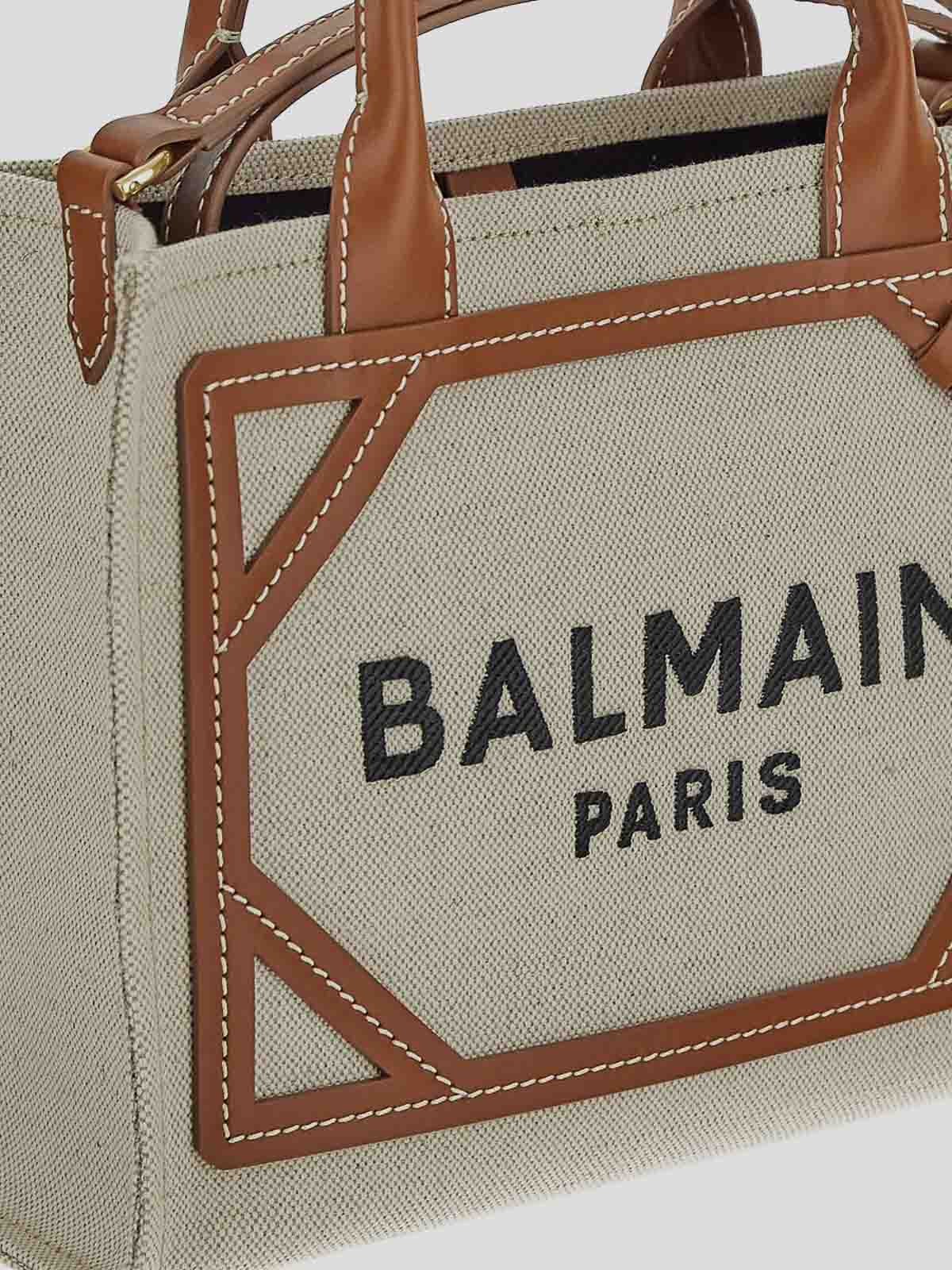 Shop Balmain Logo Bag In Brown