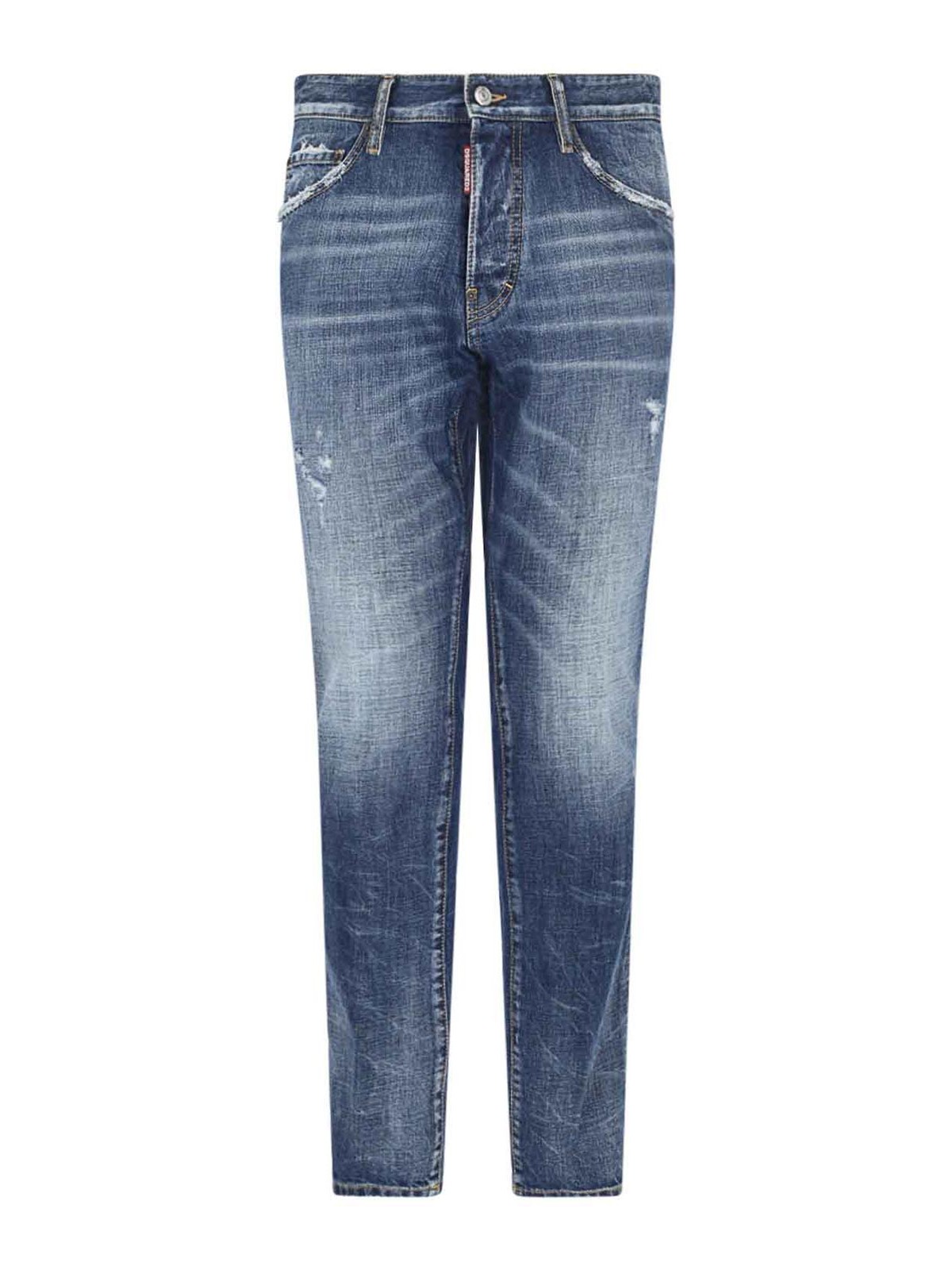 Shop Dsquared2 Straight Leg Jeans In Blue