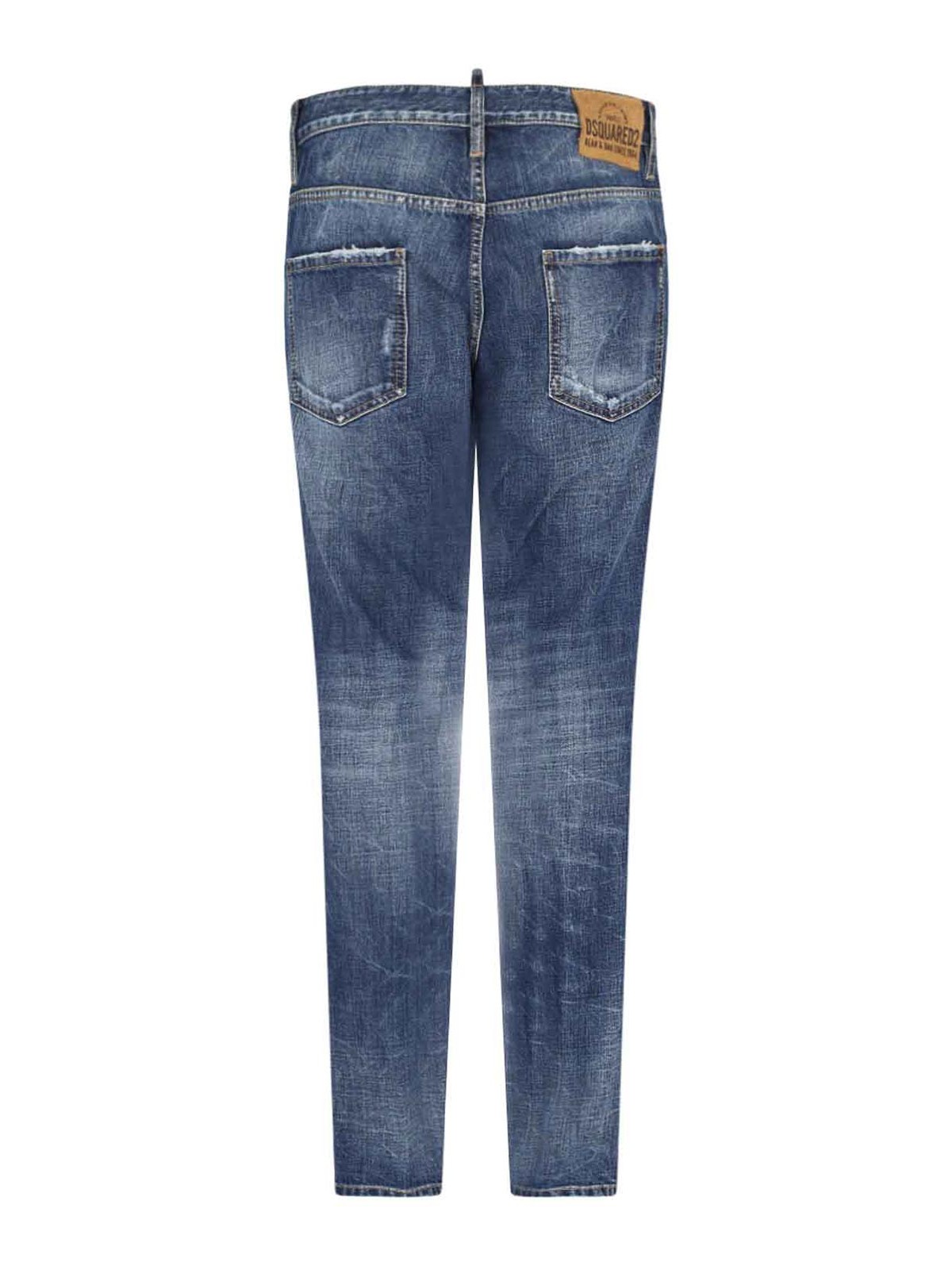 Shop Dsquared2 Straight Leg Jeans In Blue