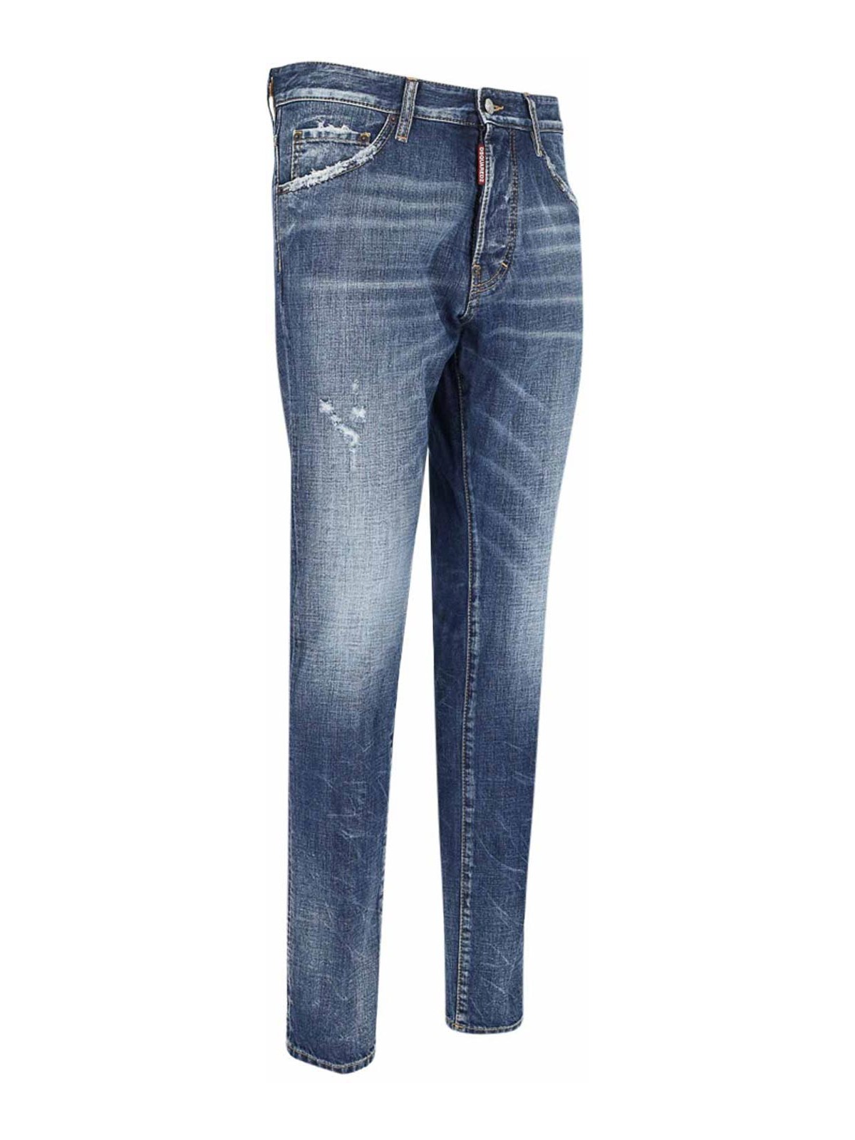 Shop Dsquared2 Straight Leg Jeans In Blue