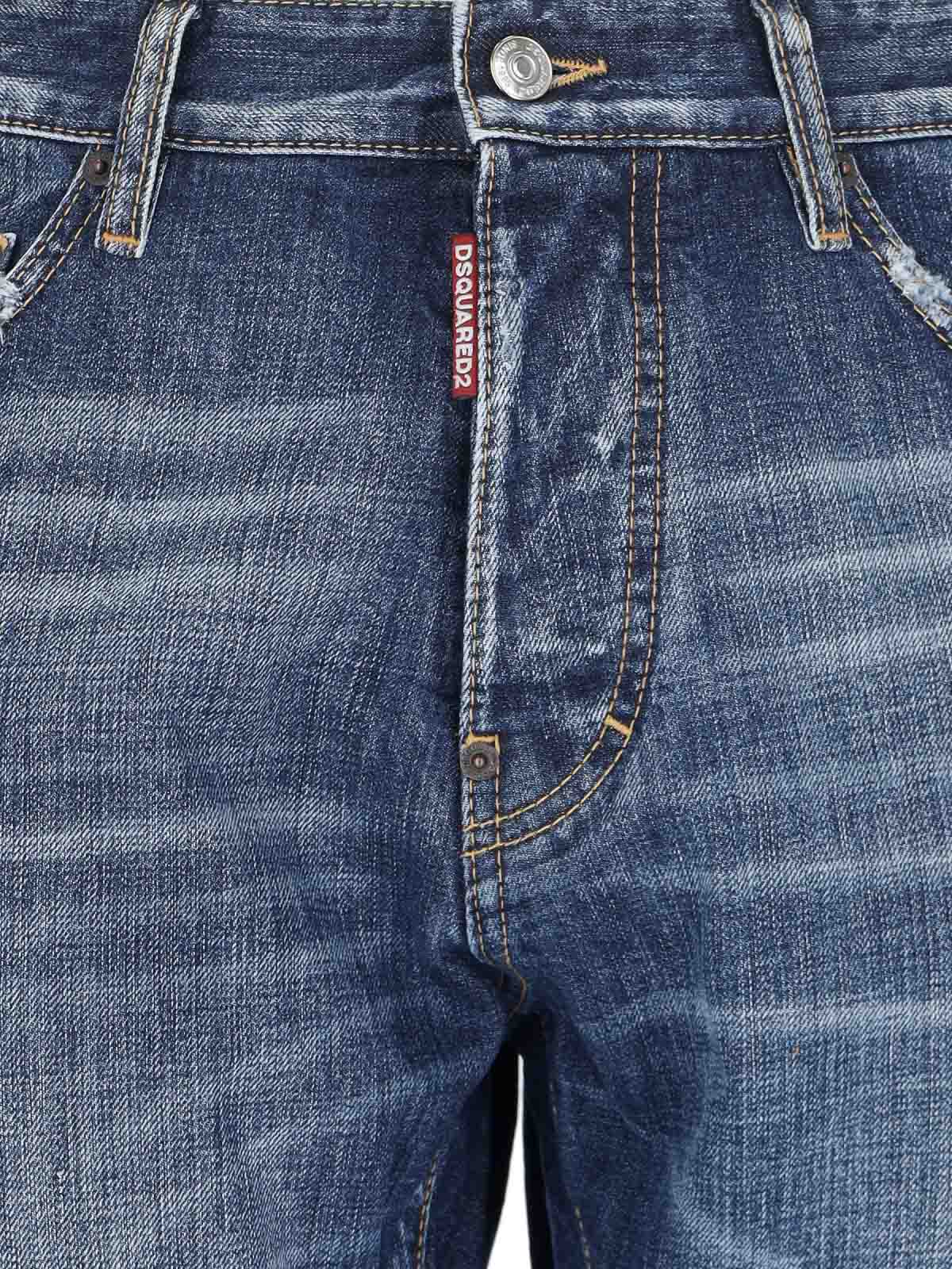 Shop Dsquared2 Straight Leg Jeans In Blue