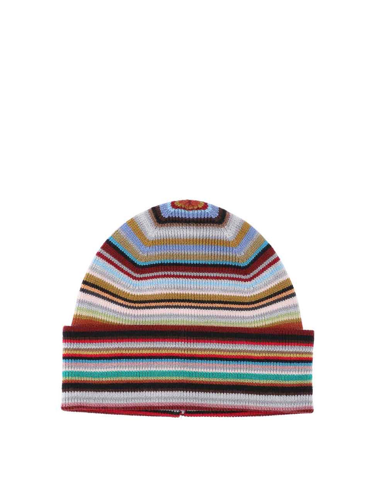 Shop Paul Smith Striped Cap In Multicolour