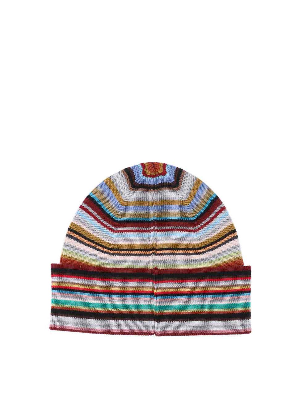 Shop Paul Smith Striped Cap In Multicolour