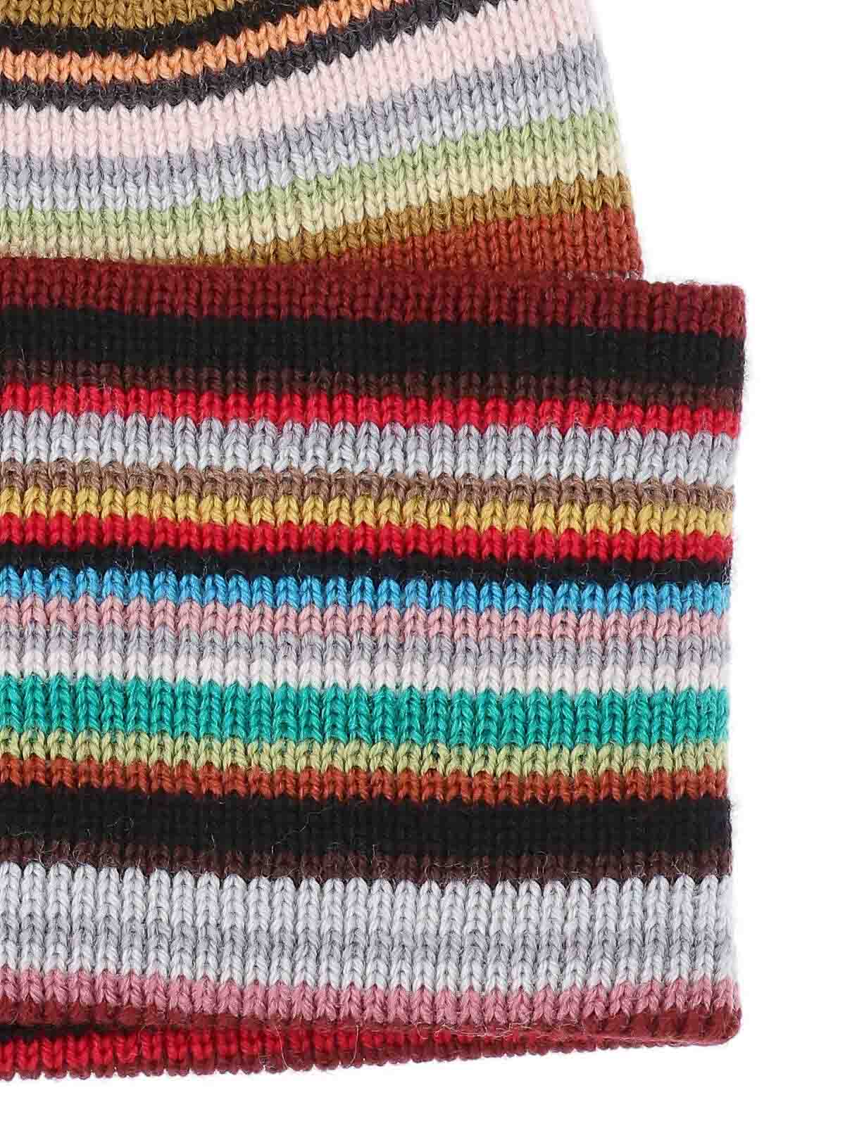 Shop Paul Smith Striped Cap In Multicolour