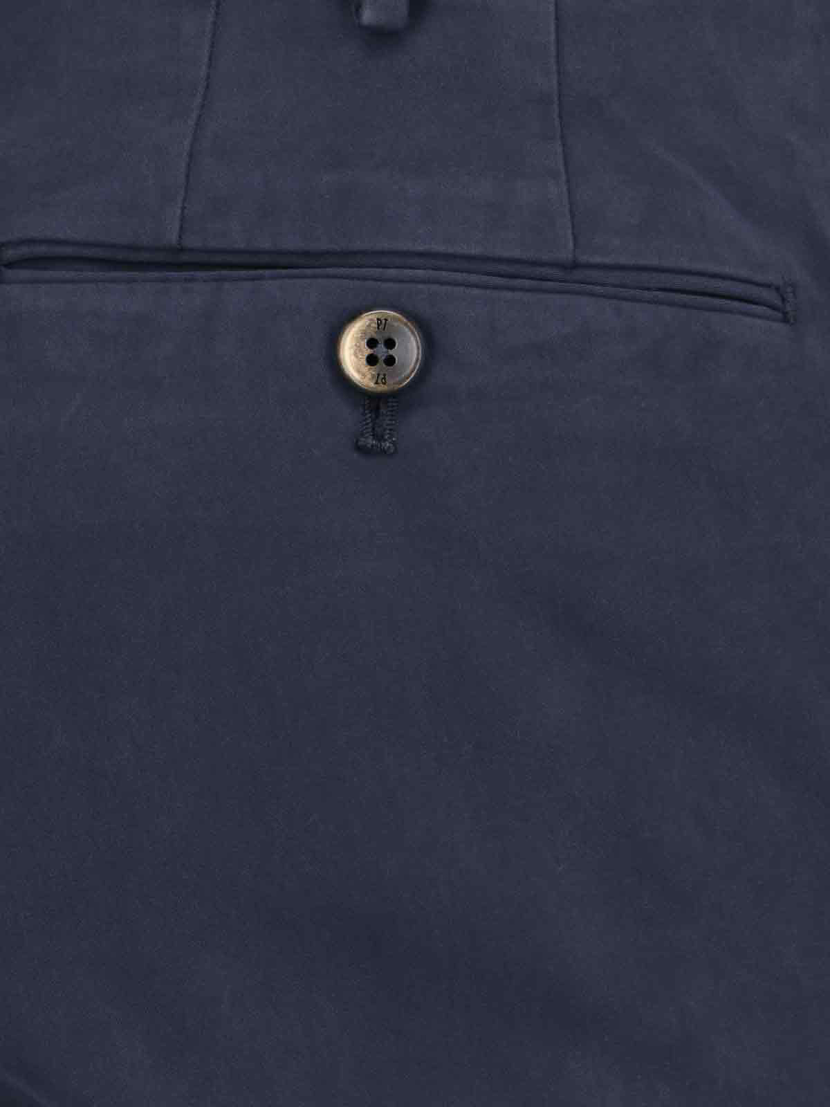 Shop Pt Torino Chino Trousers In Blue