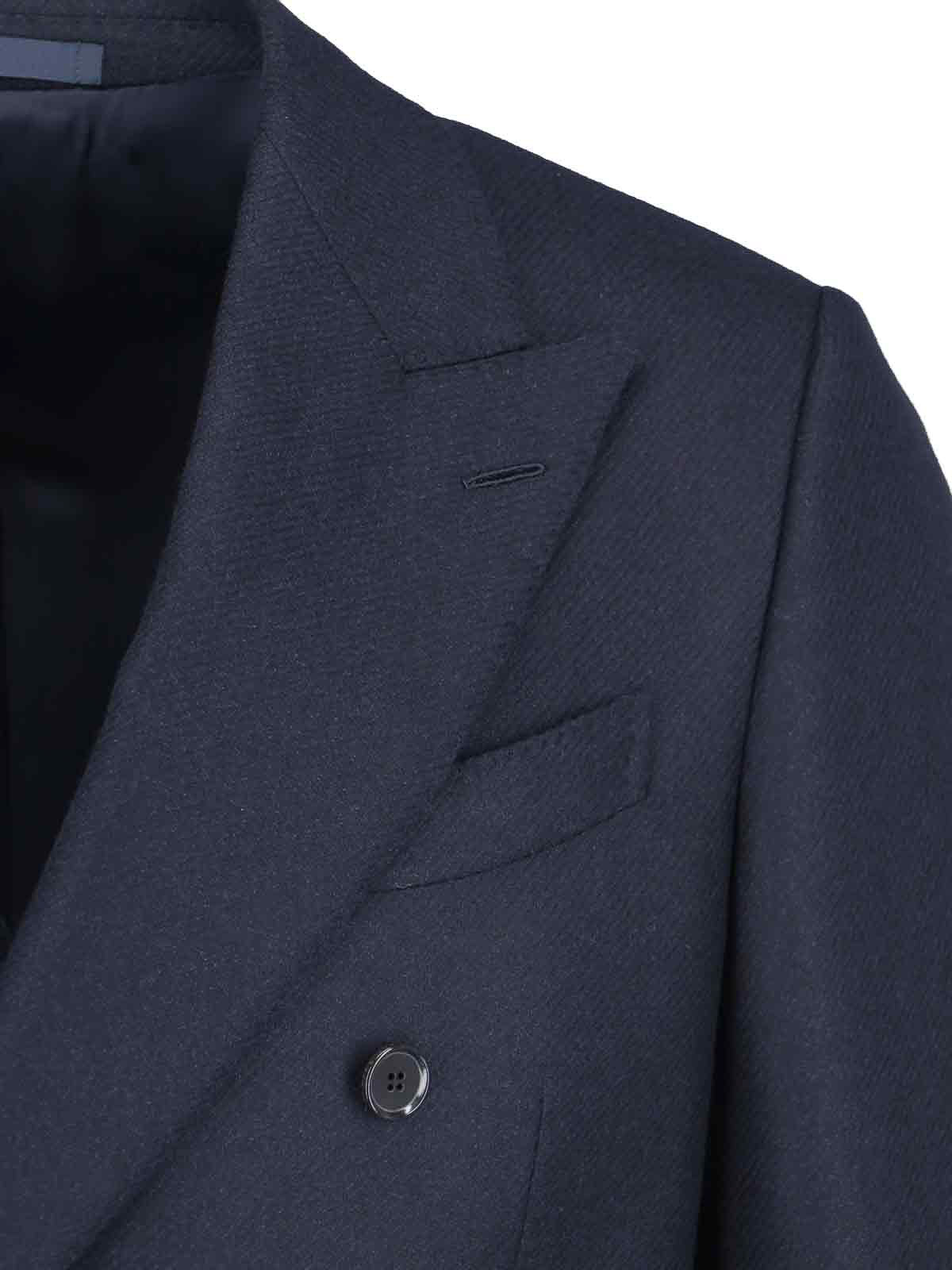 Shop Caruso Double-breasted Jacket In Blue