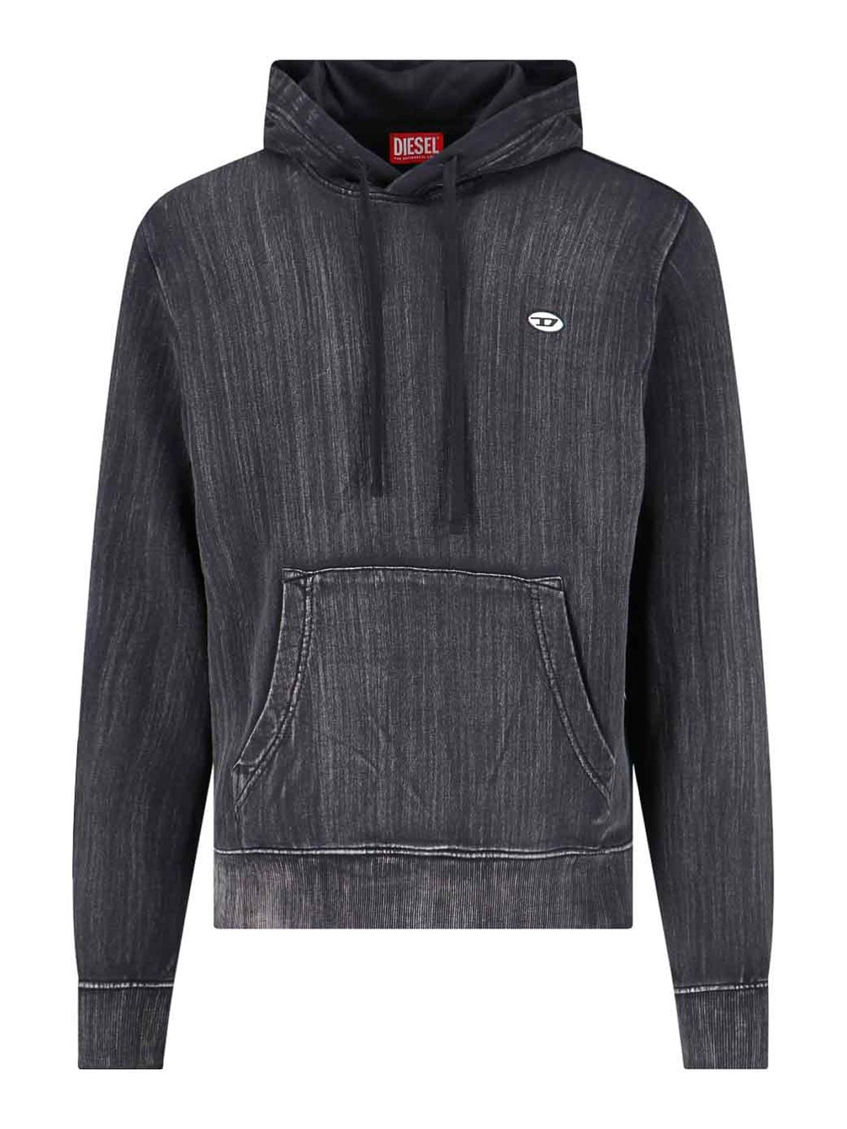 Shop Diesel Logo Hooded Sweatshirt In Black