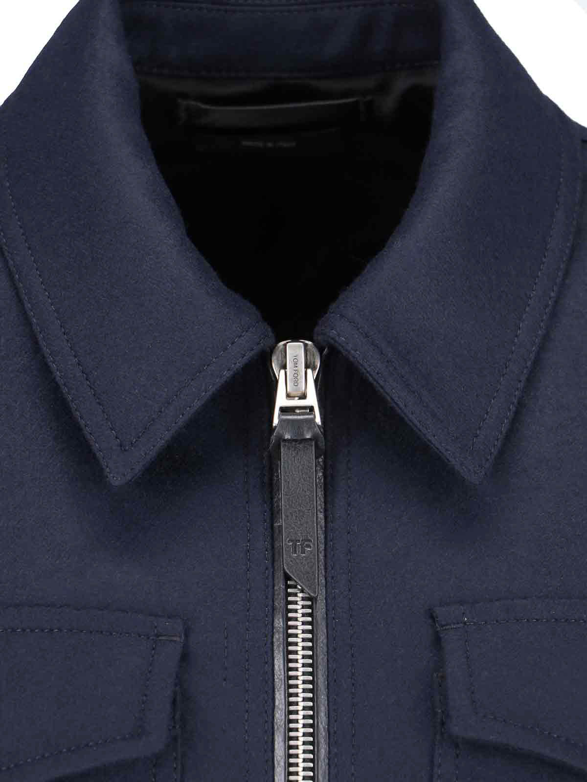 Shop Tom Ford Technical Zip Jacket In Blue