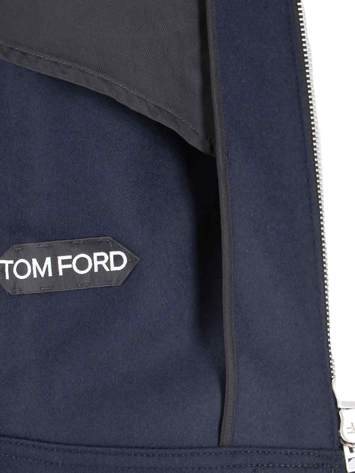 Shop Tom Ford Technical Zip Jacket In Blue