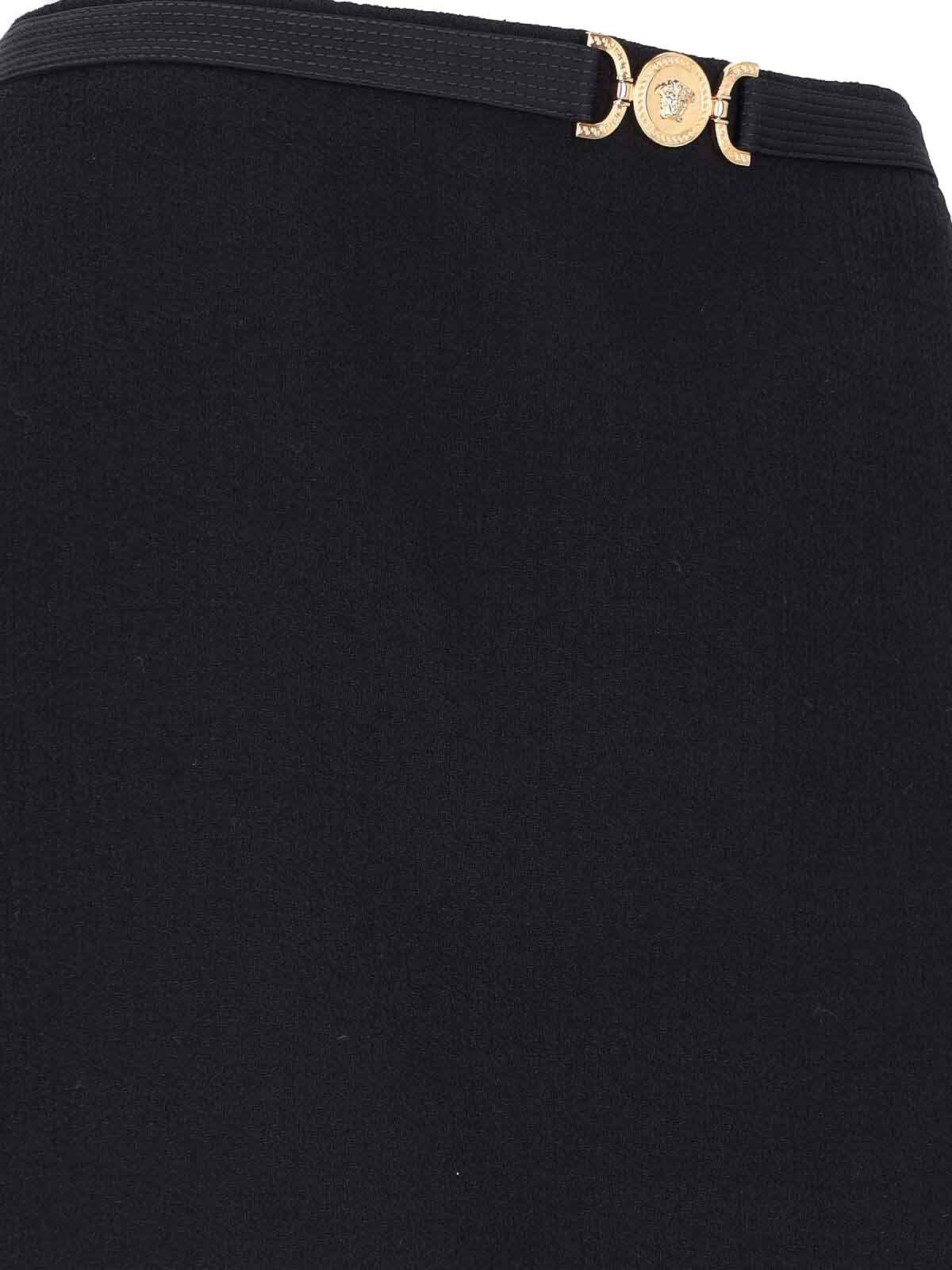 Shop Versace Mini Flared Skirt In Black