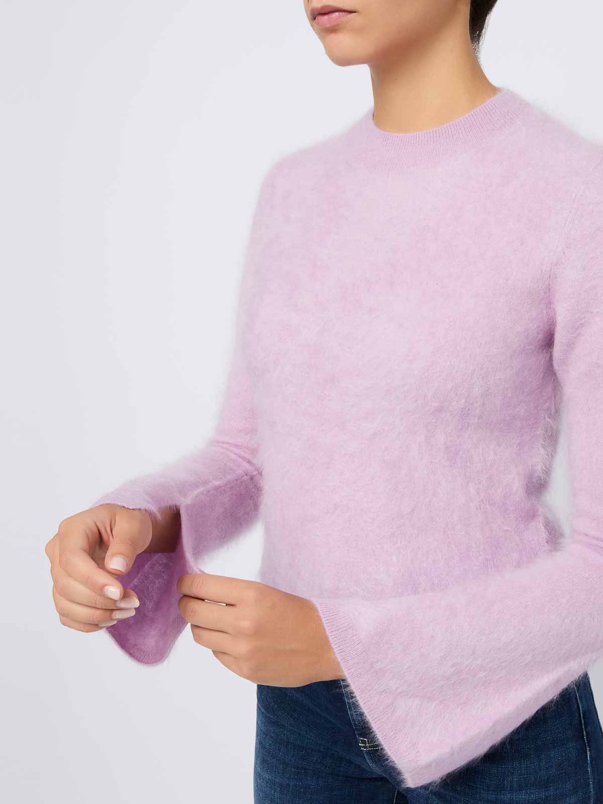 Shop Absolut Cashmere Lilac Cashmere Sweater With Wide Sleeves In Nude & Neutrals