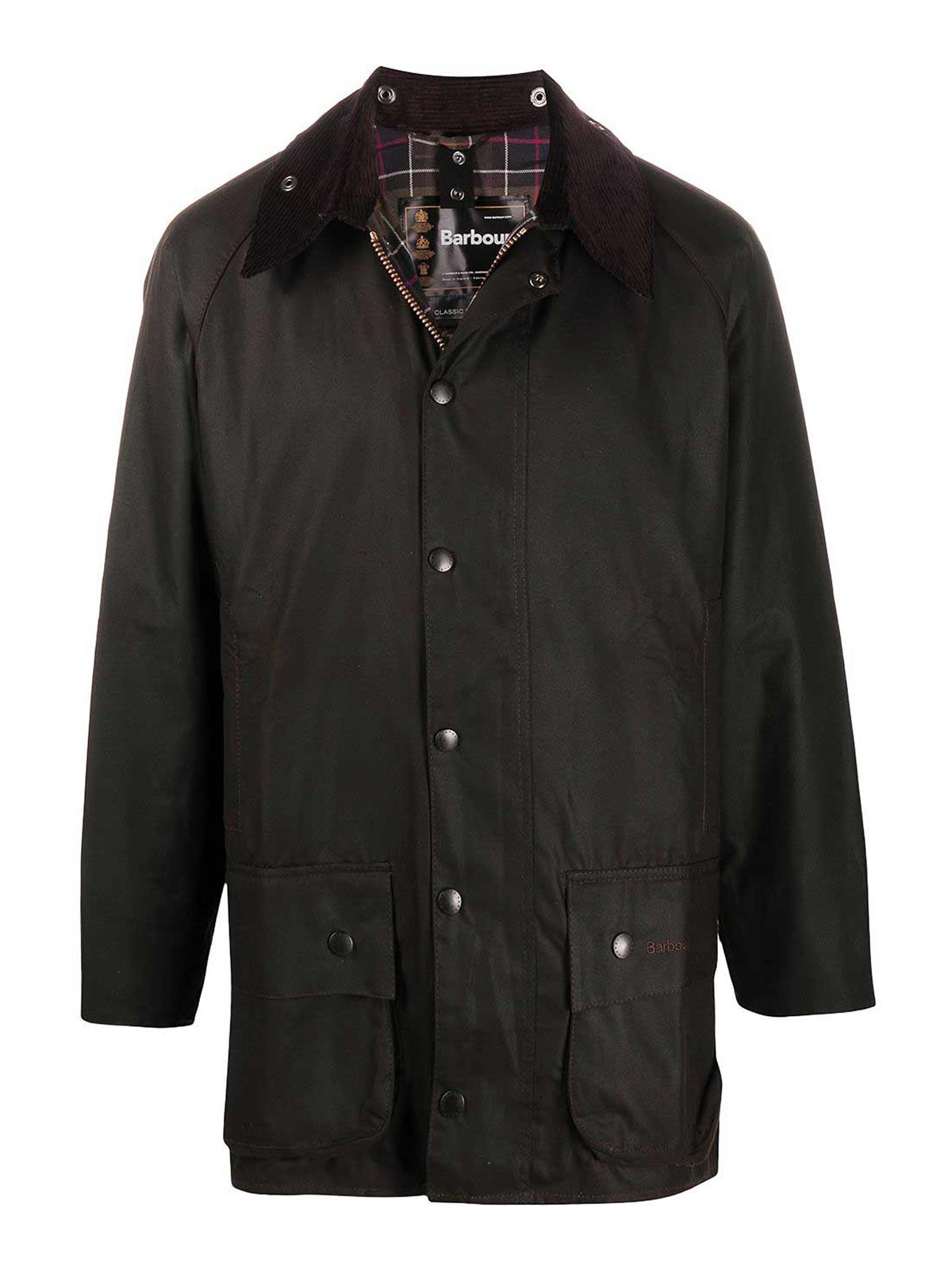 Shop Barbour Beaufort Cotton Jacket With Ribbed Collar In Green