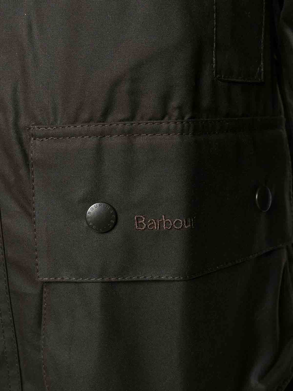 Shop Barbour Beaufort Cotton Jacket With Ribbed Collar In Green