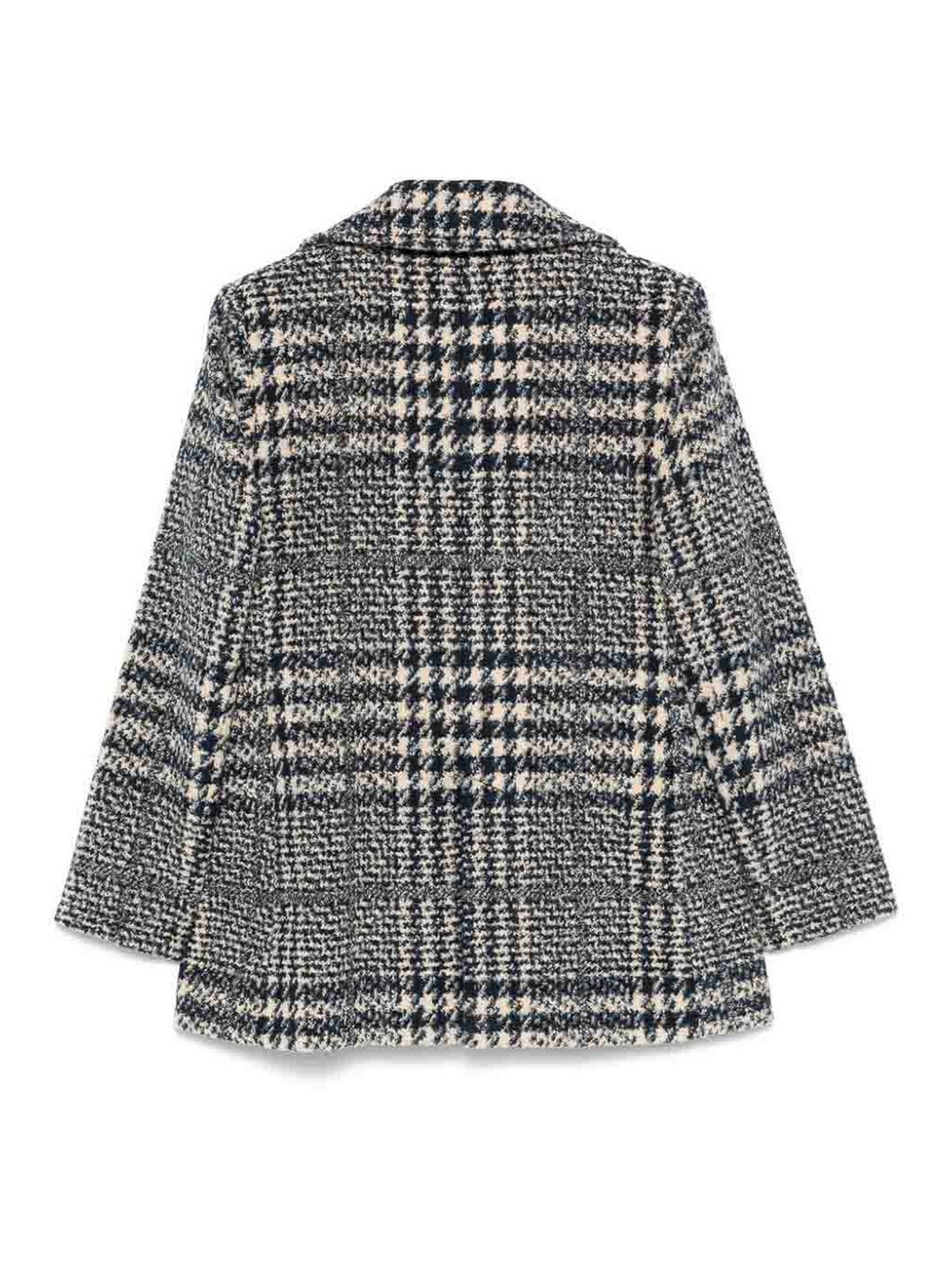 Shop Cinzia Rocca Plaid Coat In Blue