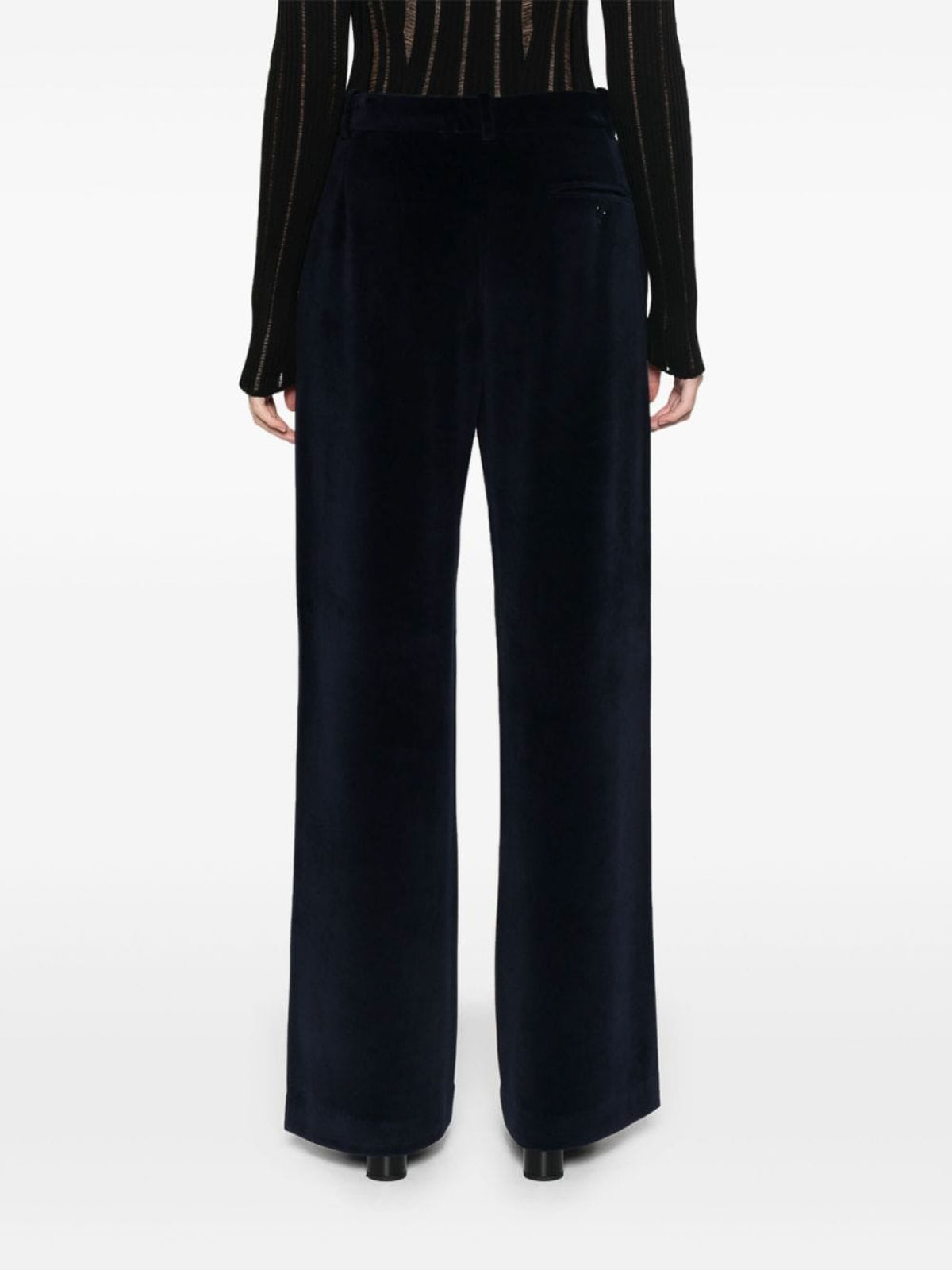 Shop Circolo 1901 Cotton Pants With A Velvety Effect In Blue